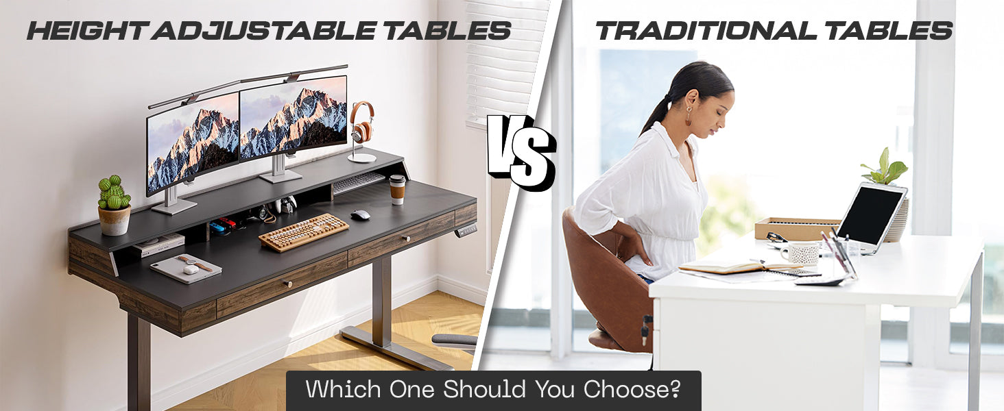 Boost Comfort & Productivity: Height Adjustable Tables vs Traditional Tables
