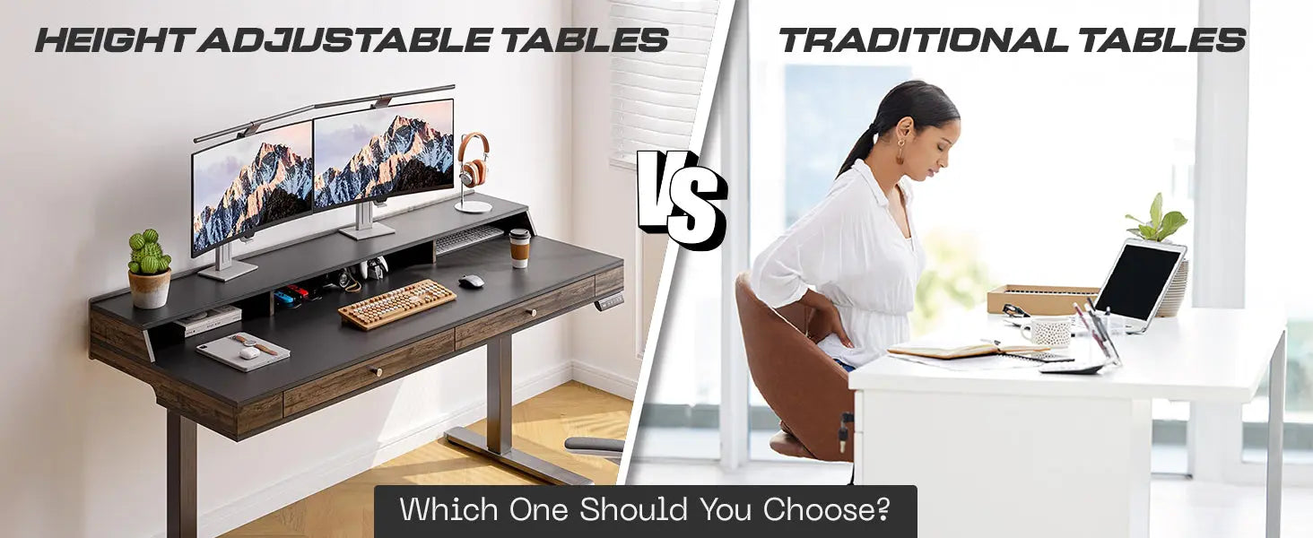 Boost Comfort & Productivity: Height Adjustable Tables vs Traditional Tables Drogo India
