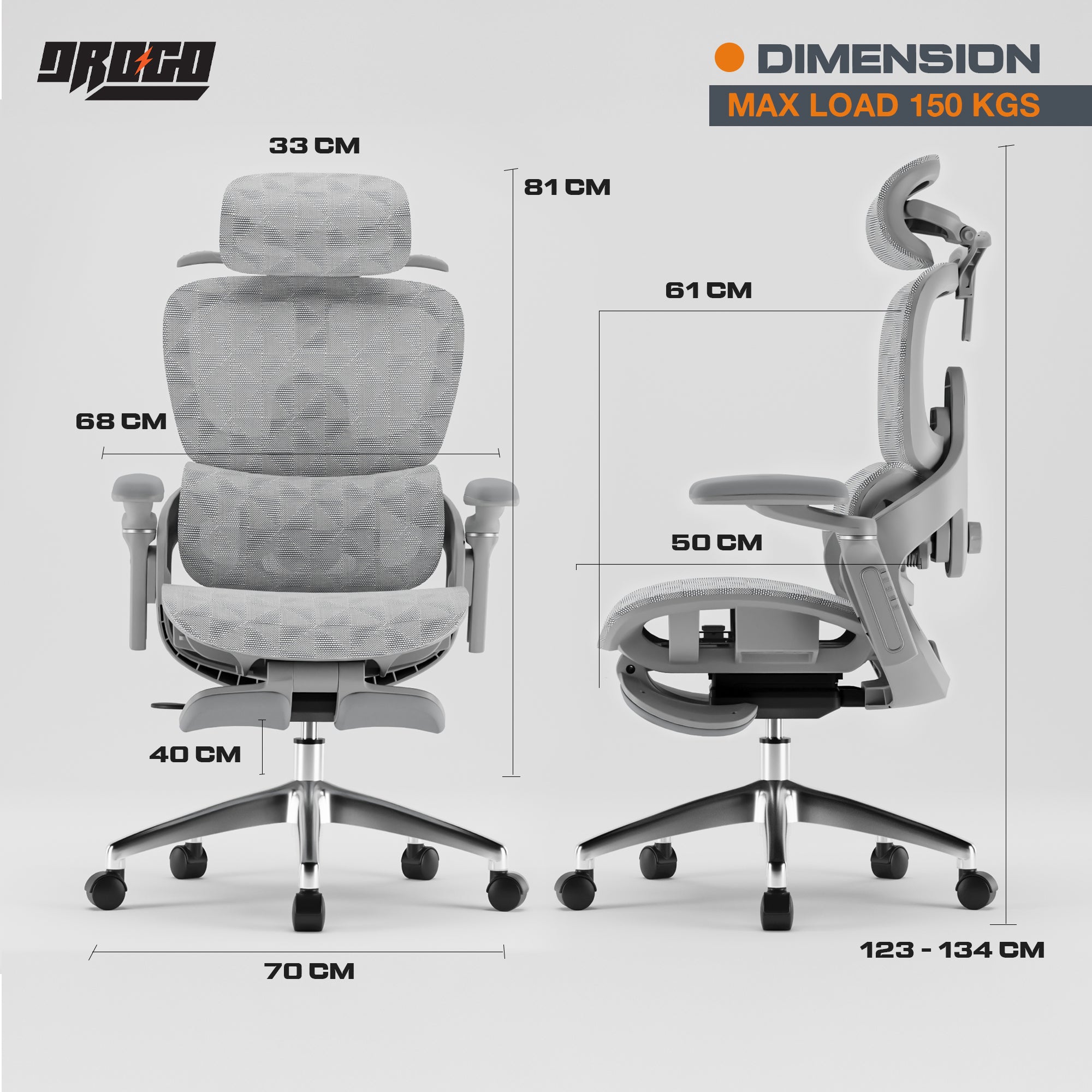 Drogo Evo Lounge Office Chair for Work from Home, Chair for Study with Breathable Mesh