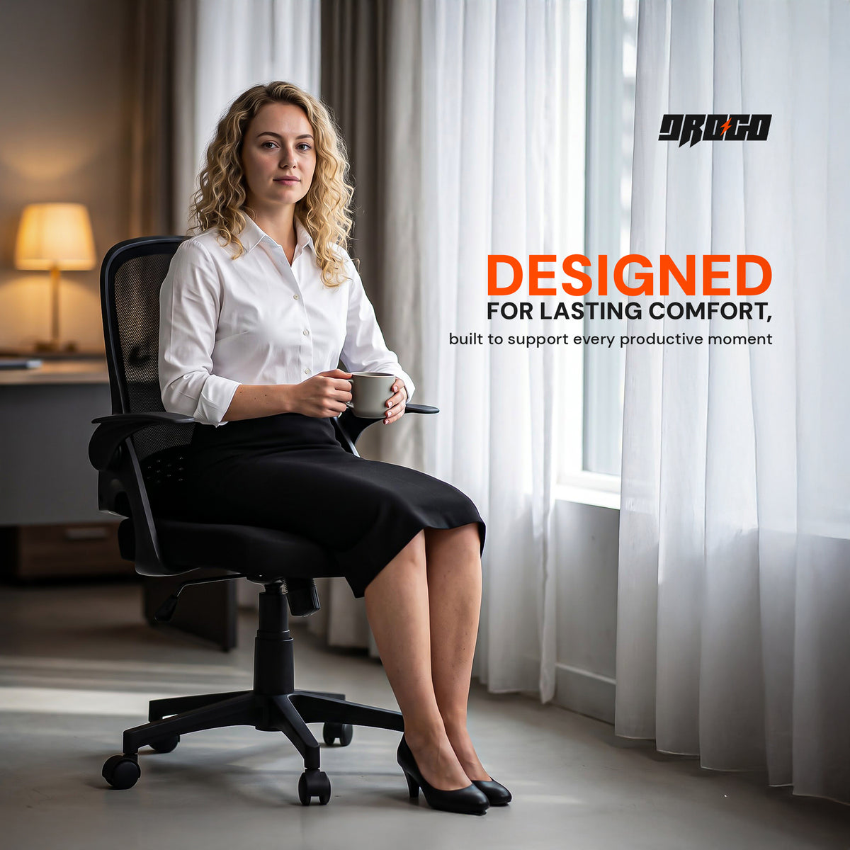 Drogo Zenar Mesh Ergonomic Office Chair for Work & Study