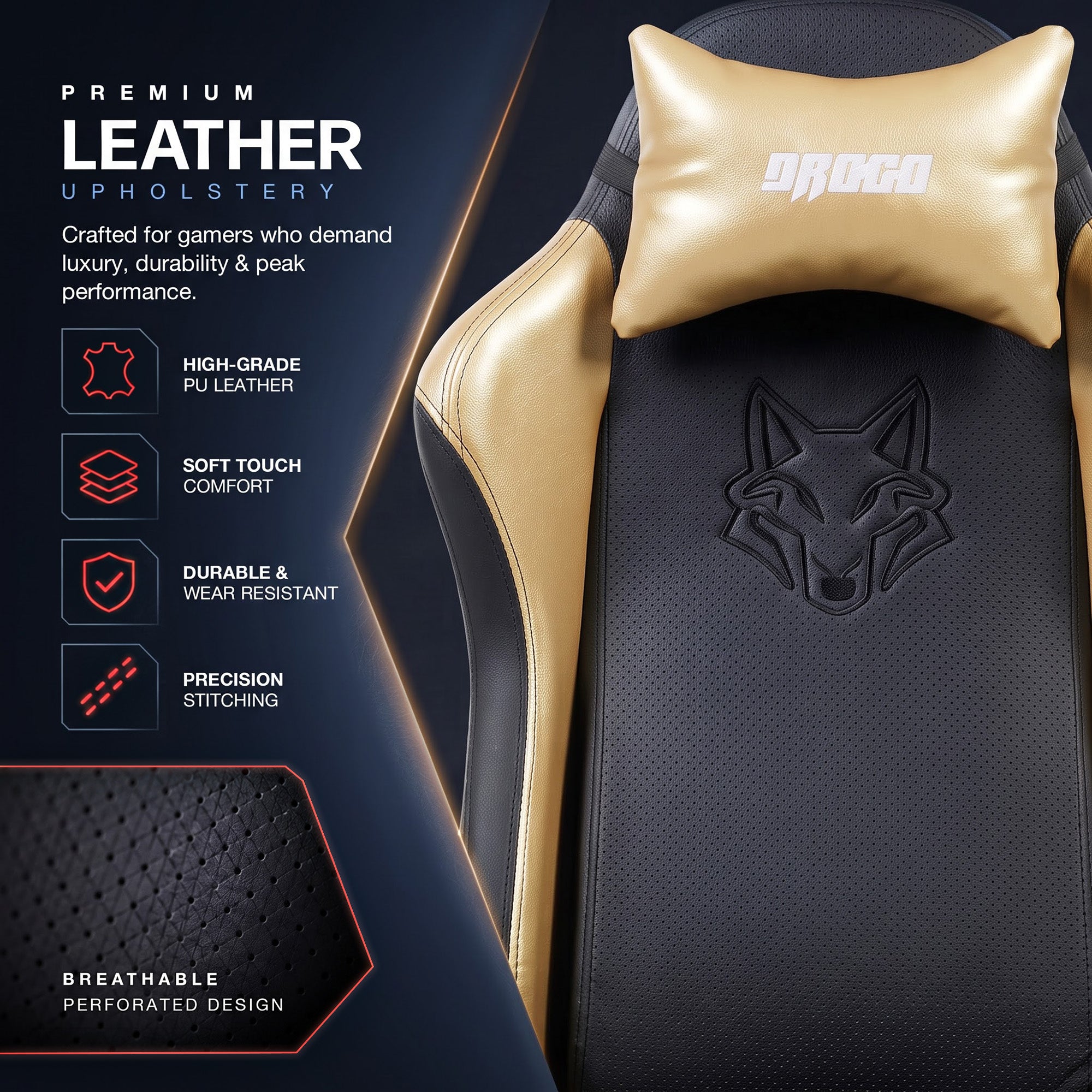 Drogo Alpha-X Premium Ergonomic Gaming Chair with Footrest