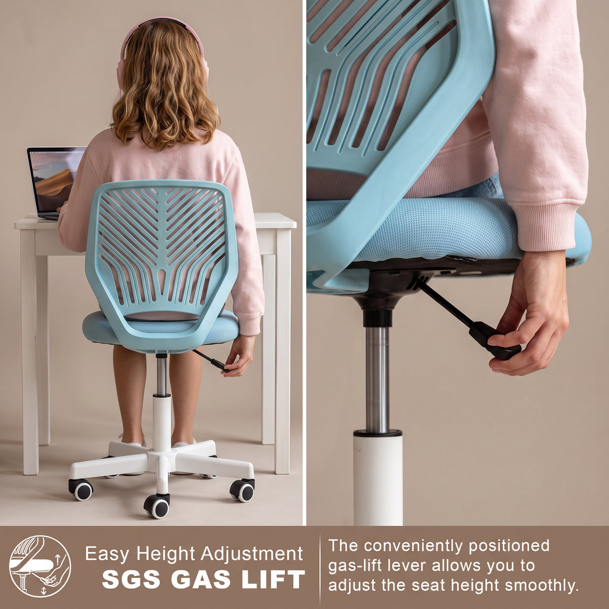 Drogo Ergonomic Small Study Computer Chairs for Girls Boys Teens
