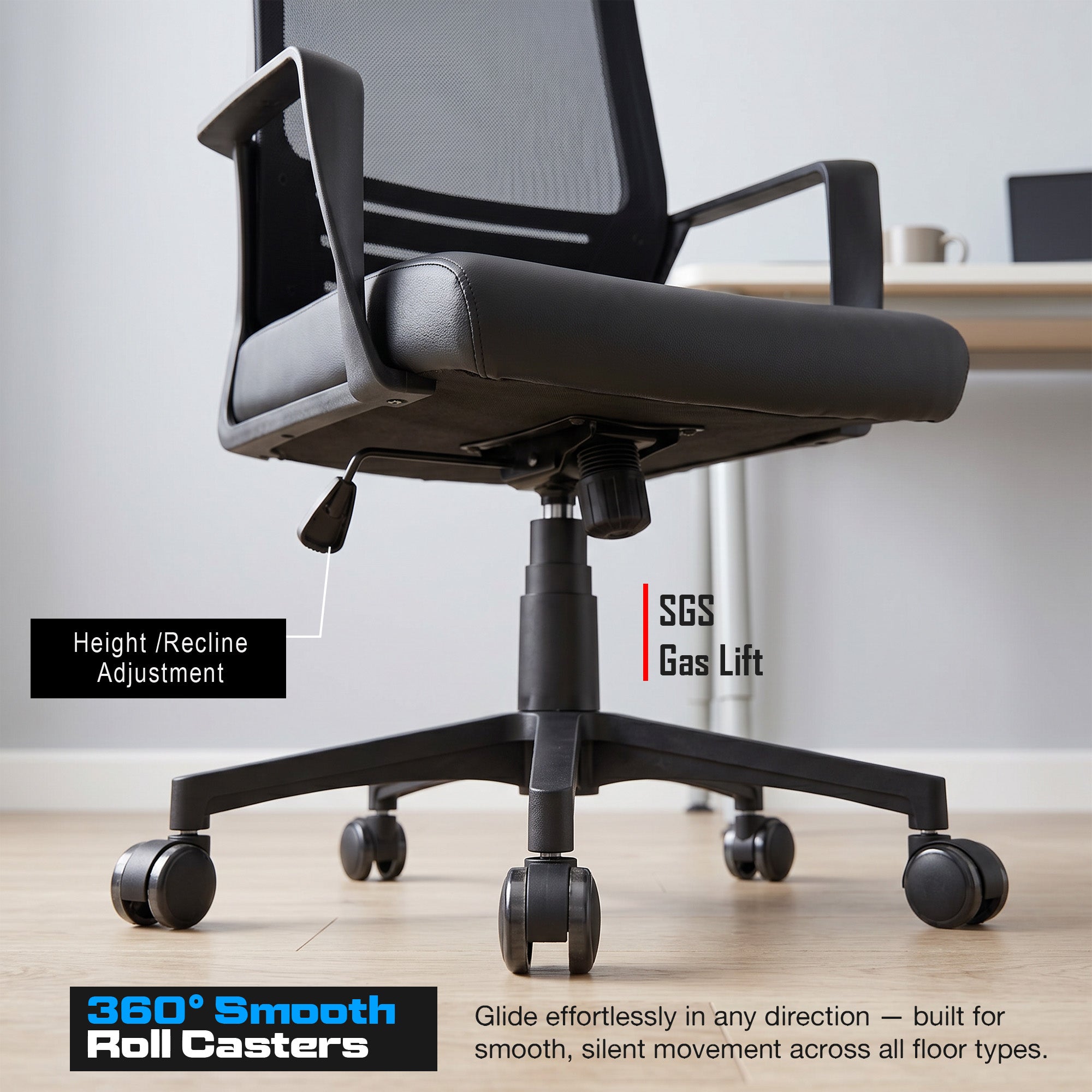 Drogo Lumina Ergonomic Chair Premium Leatherette Office Chair for Work at Home