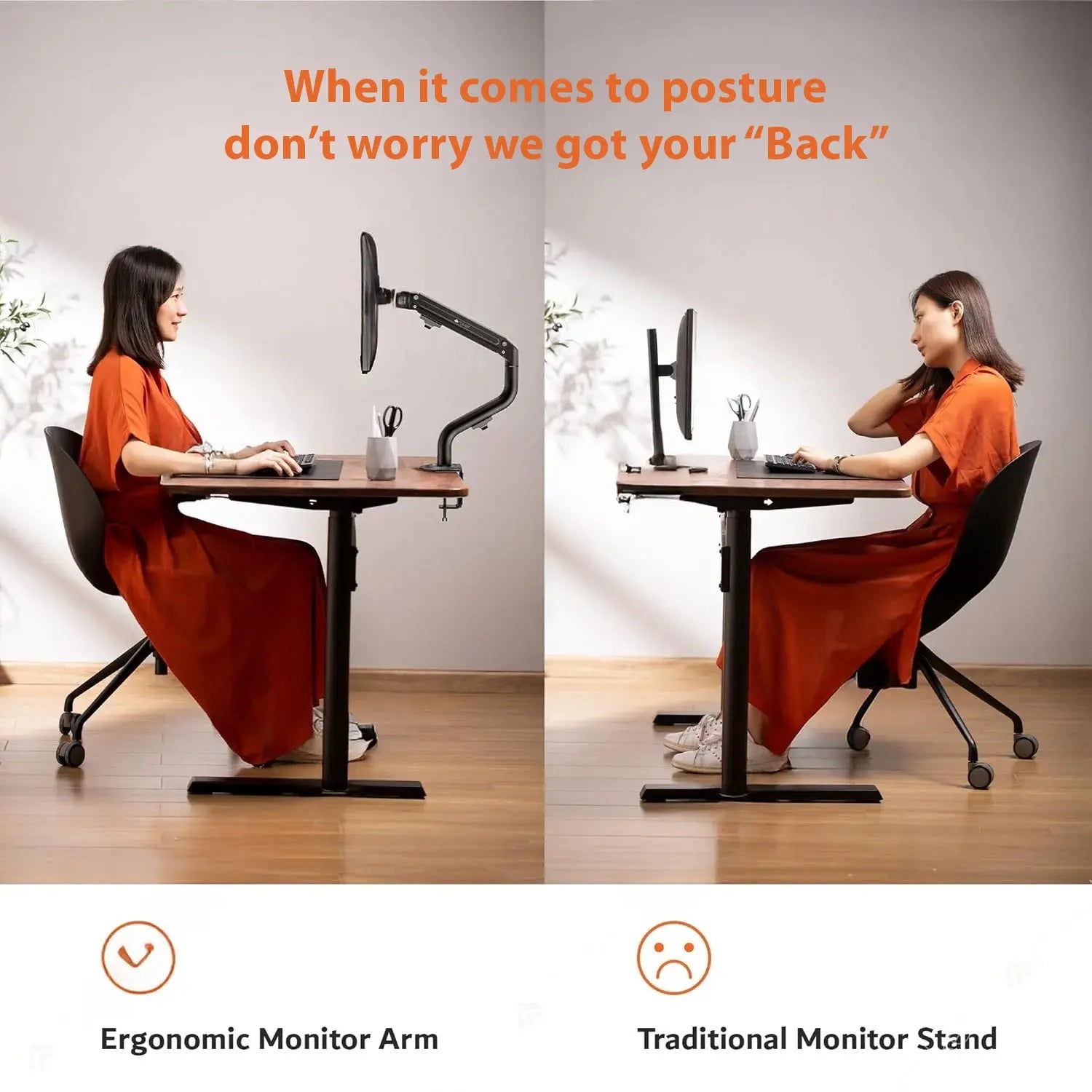 Drogo Artikel Monitor Desk Mount, Adjustable Spring Assisted Monitor Arm, VESA Mount with C Clamp & Grommet Mounting Base - 27 Inch (Black) Drogo Ergonomics