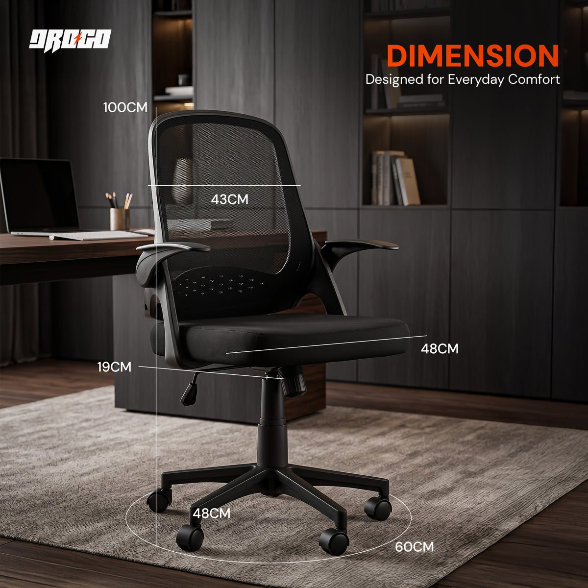 Drogo Zenar Mesh Ergonomic Office Chair for Work & Study