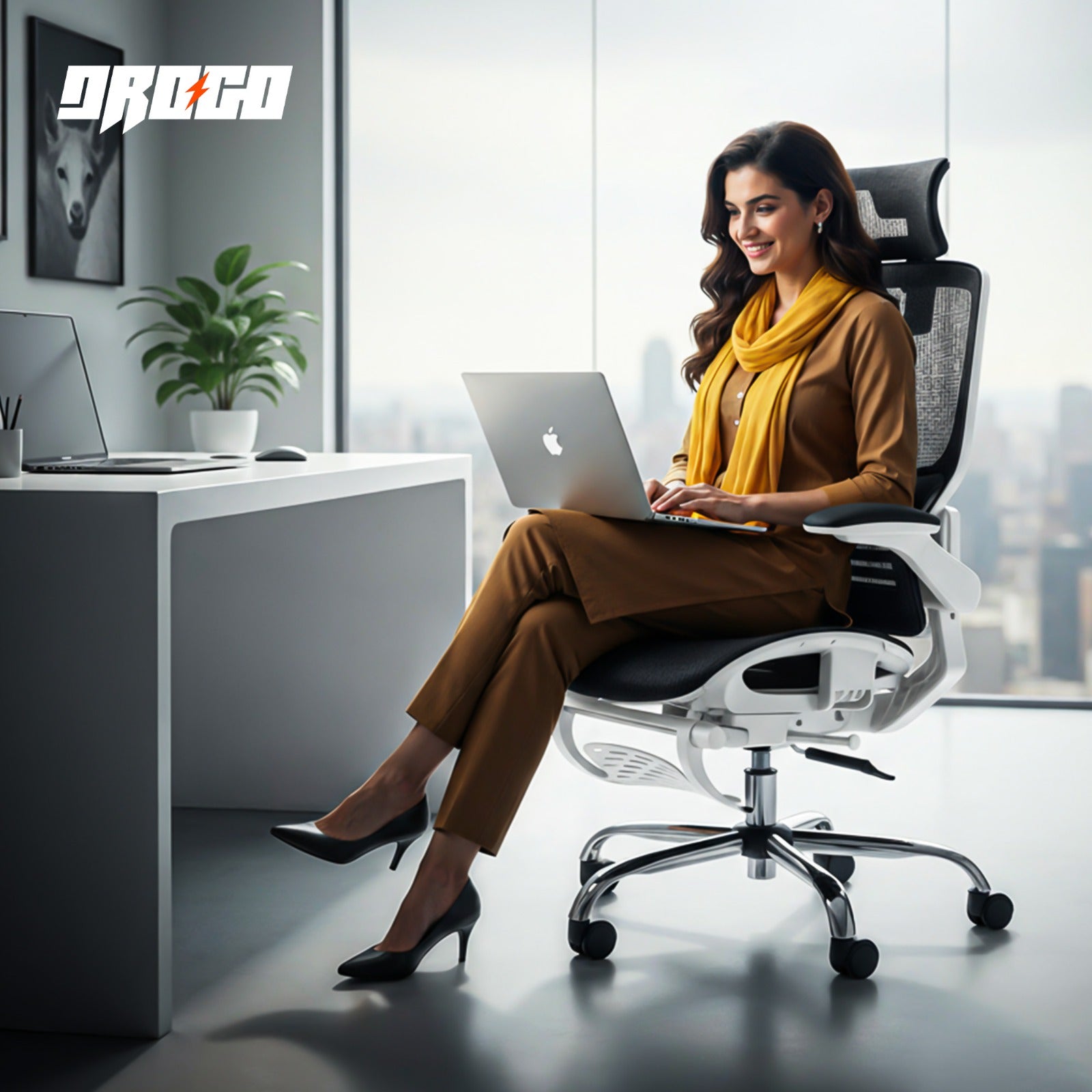 Drogo Ergonex Ergonomic Office Chair For Work From Home With Breathable Mesh