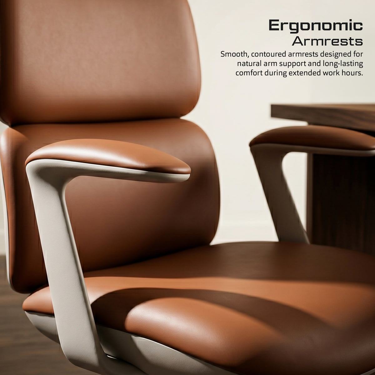 Drogo Atelier Office Chair for Work Premium Vegan Leather with High Backrest Cushion