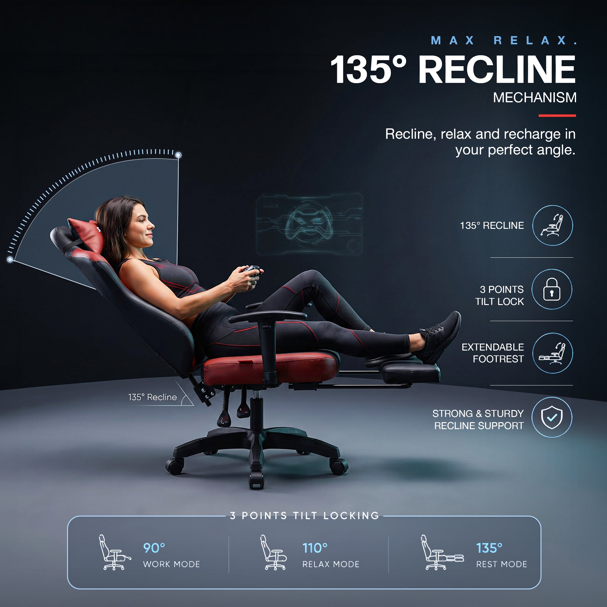 Drogo Alpha-X Premium Ergonomic Gaming Chair with Footrest