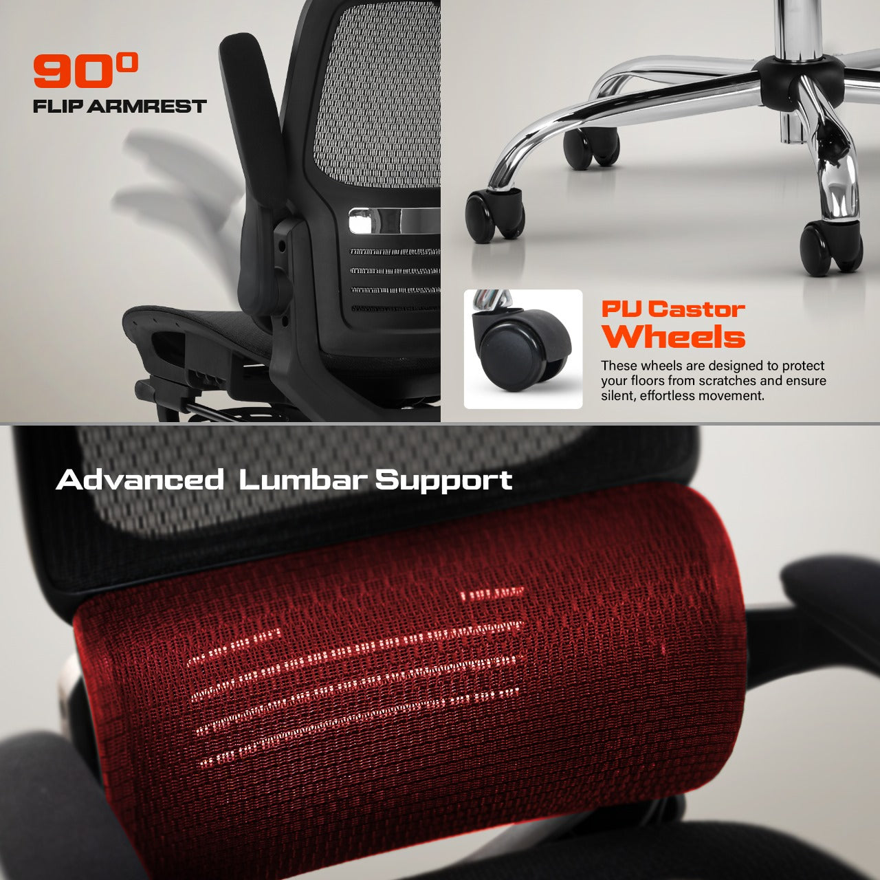 Drogo Ergonex Ergonomic Office Chair For Work From Home With Breathable Mesh