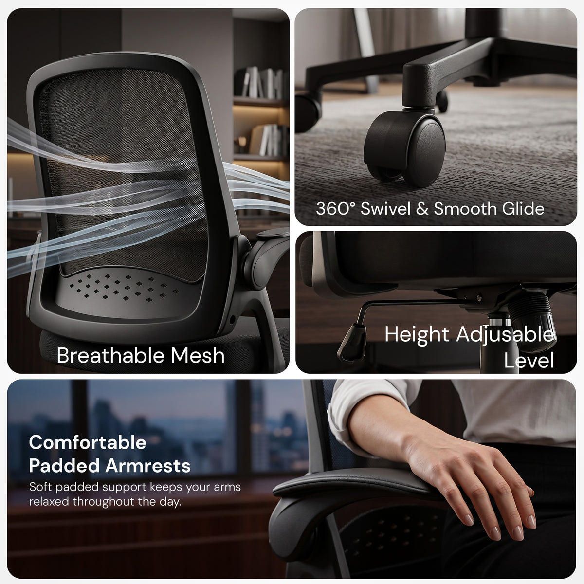Drogo Zenar Mesh Ergonomic Office Chair for Work & Study
