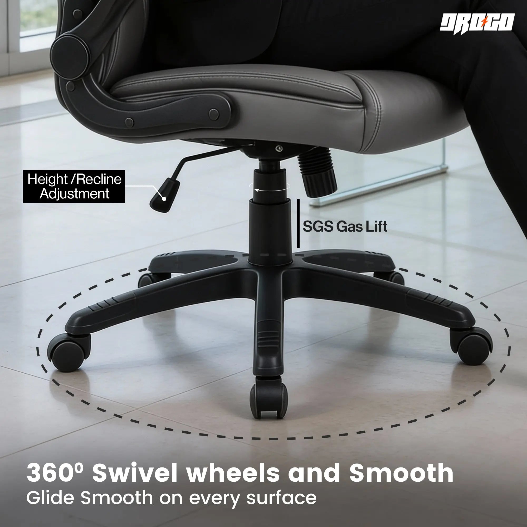 Drogo Dominus Ergonomic Leather Office Chair Drogo India