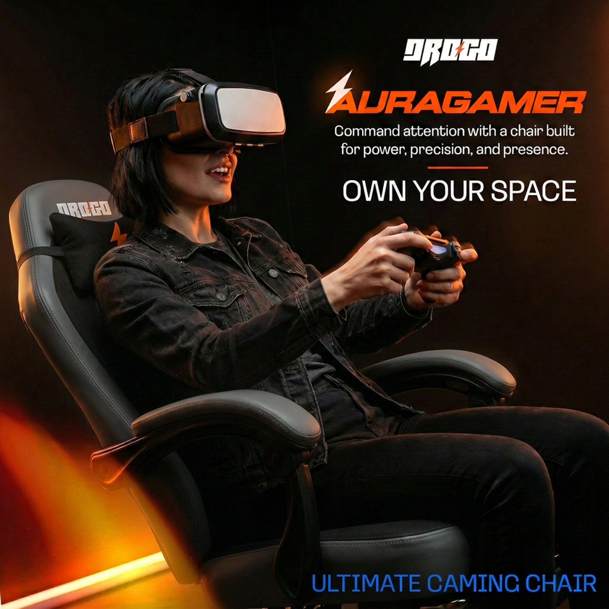 Drogo Aura Ergonomic Gaming Chair with Premium PU Leather Fabric