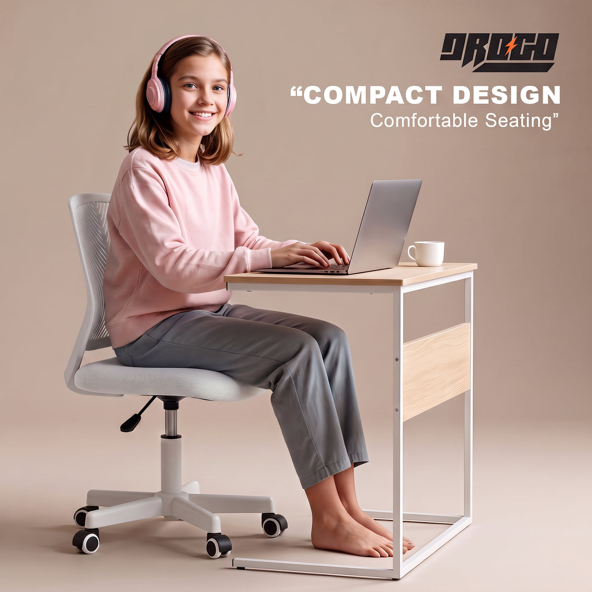 Drogo Ergonomic Small Study Computer Chairs for Girls Boys Teens