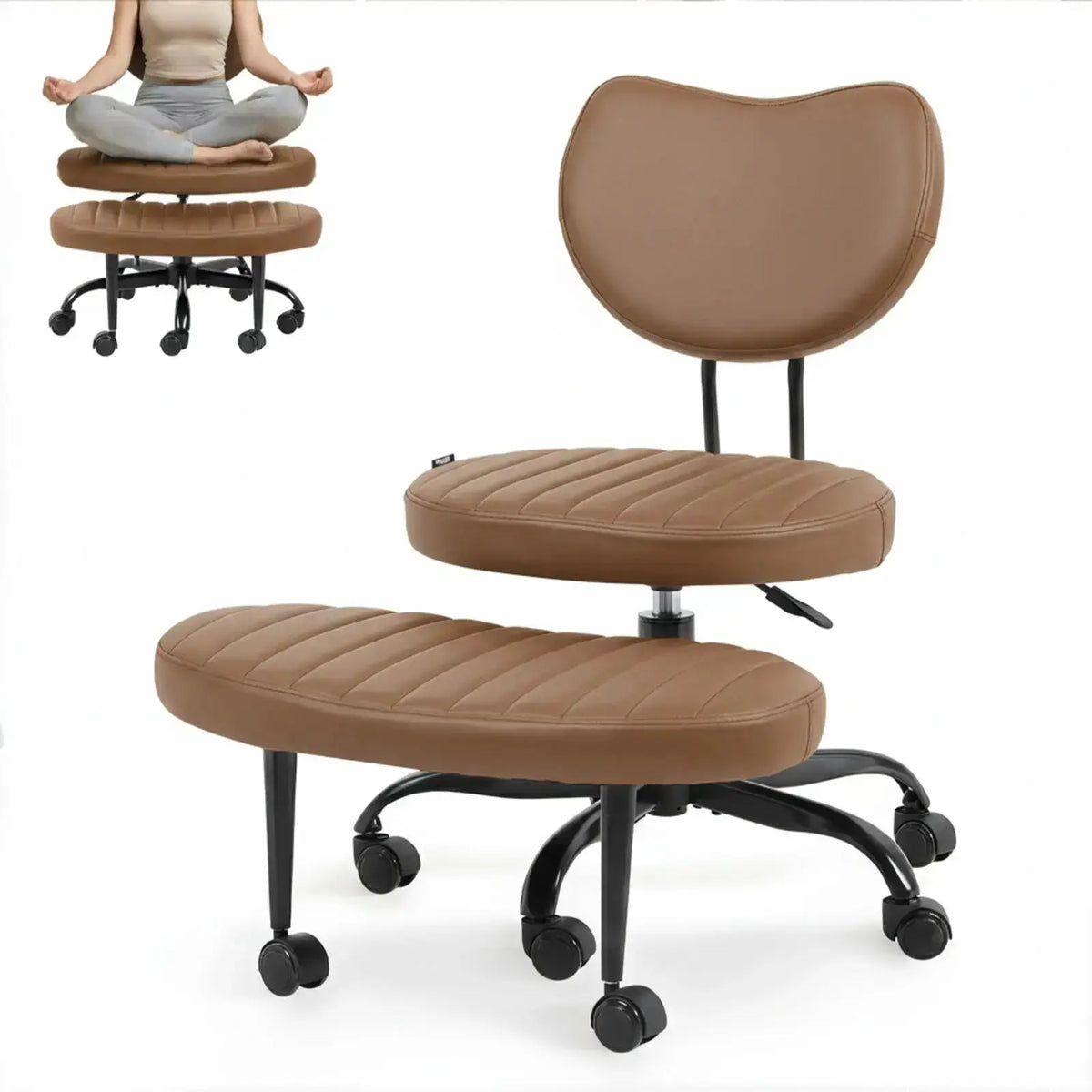 PREORDER Drogo Meditura Cross Legged Office Chair with Wheels, Wide Criss Cross Kneeling Drogo India