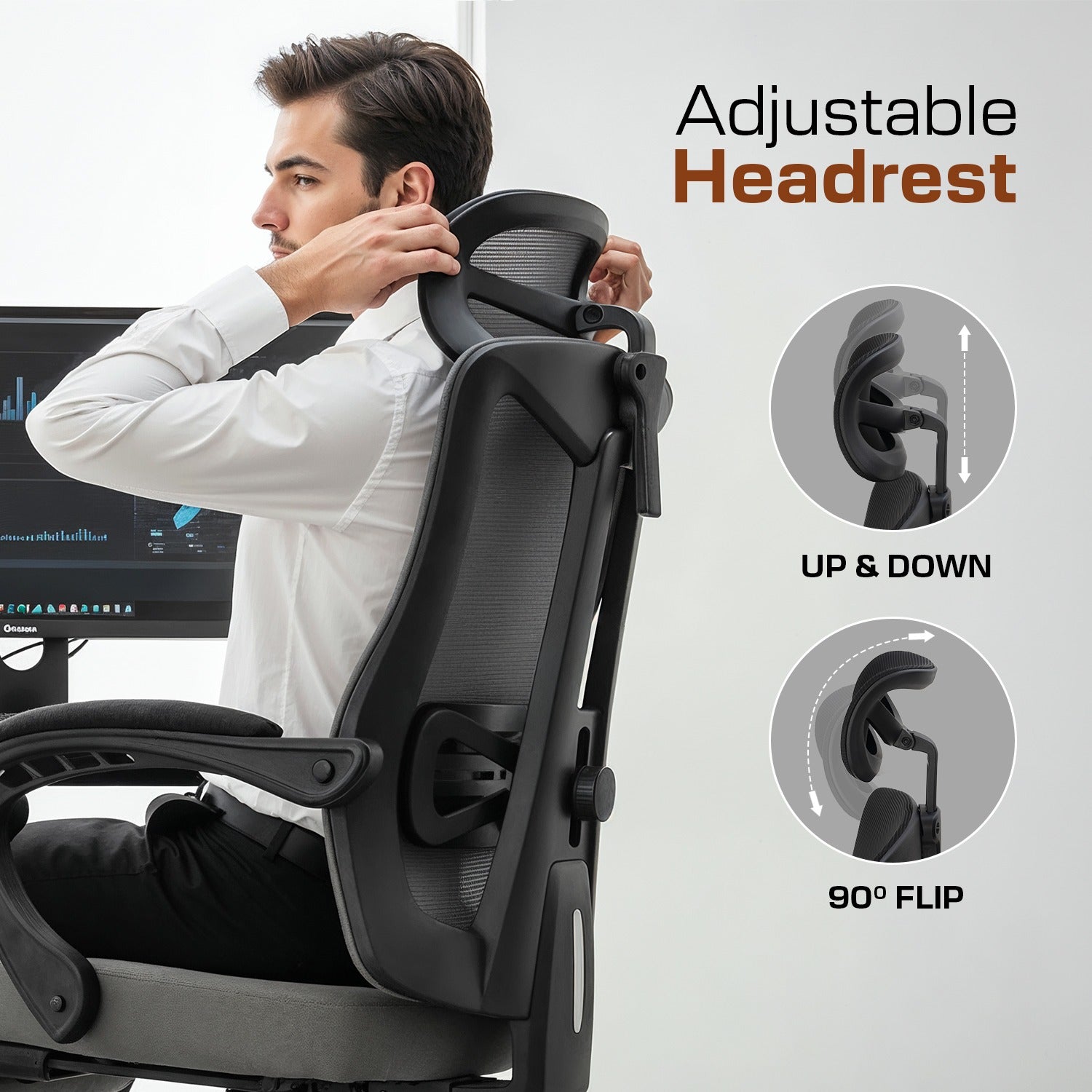 Drogo Flexo Ergonomic Office Chair For Work From Home With Breathable Mesh
