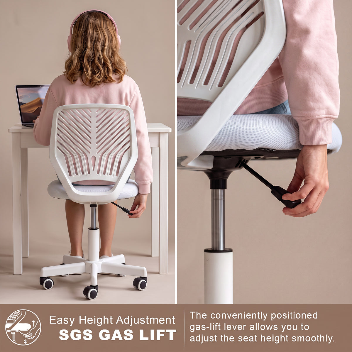 Drogo Ergonomic Small Study Computer Chairs for Girls Boys Teens