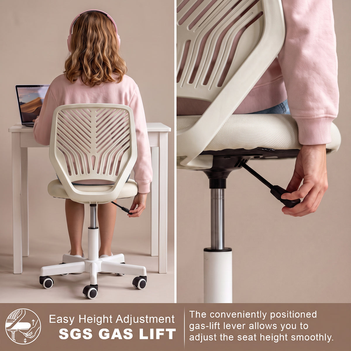 Drogo Ergonomic Small Study Computer Chairs for Girls Boys Teens