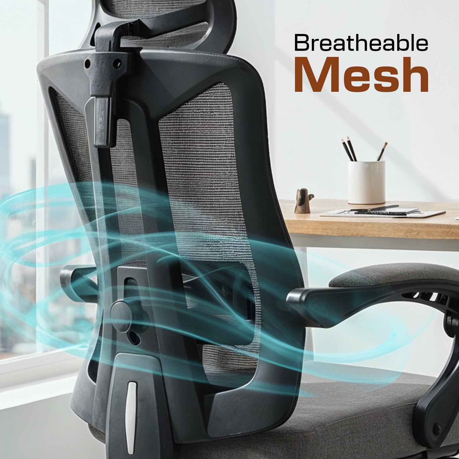 Drogo Flexo Ergonomic Office Chair For Work From Home With Breathable Mesh