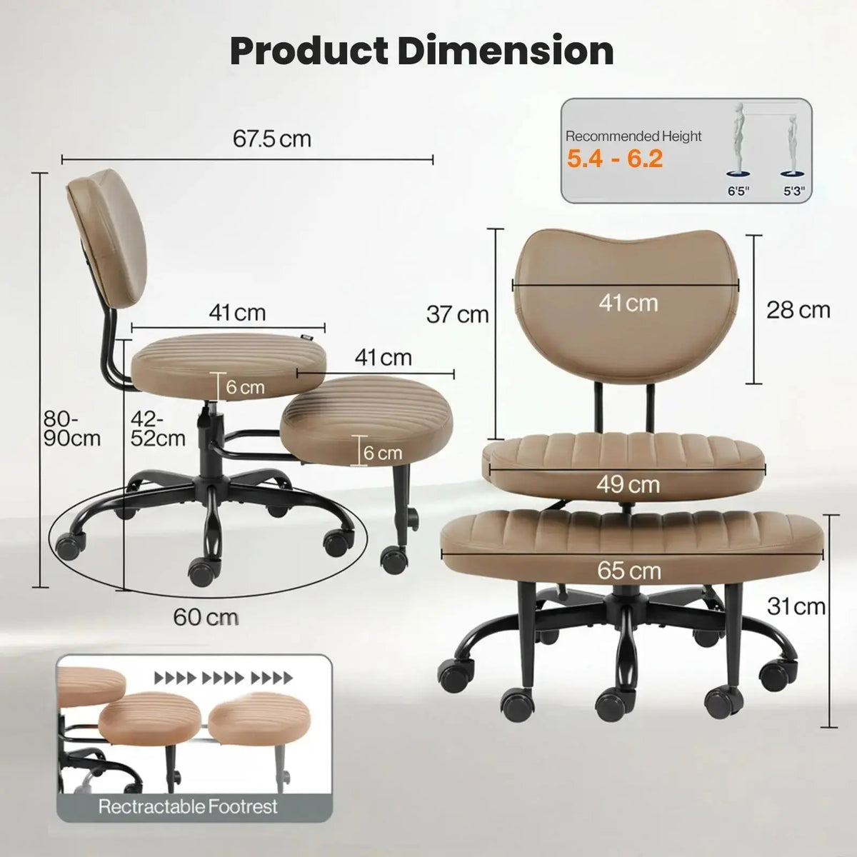 PREORDER Drogo Meditura Cross Legged Office Chair with Wheels, Wide Criss Cross Kneeling Drogo India