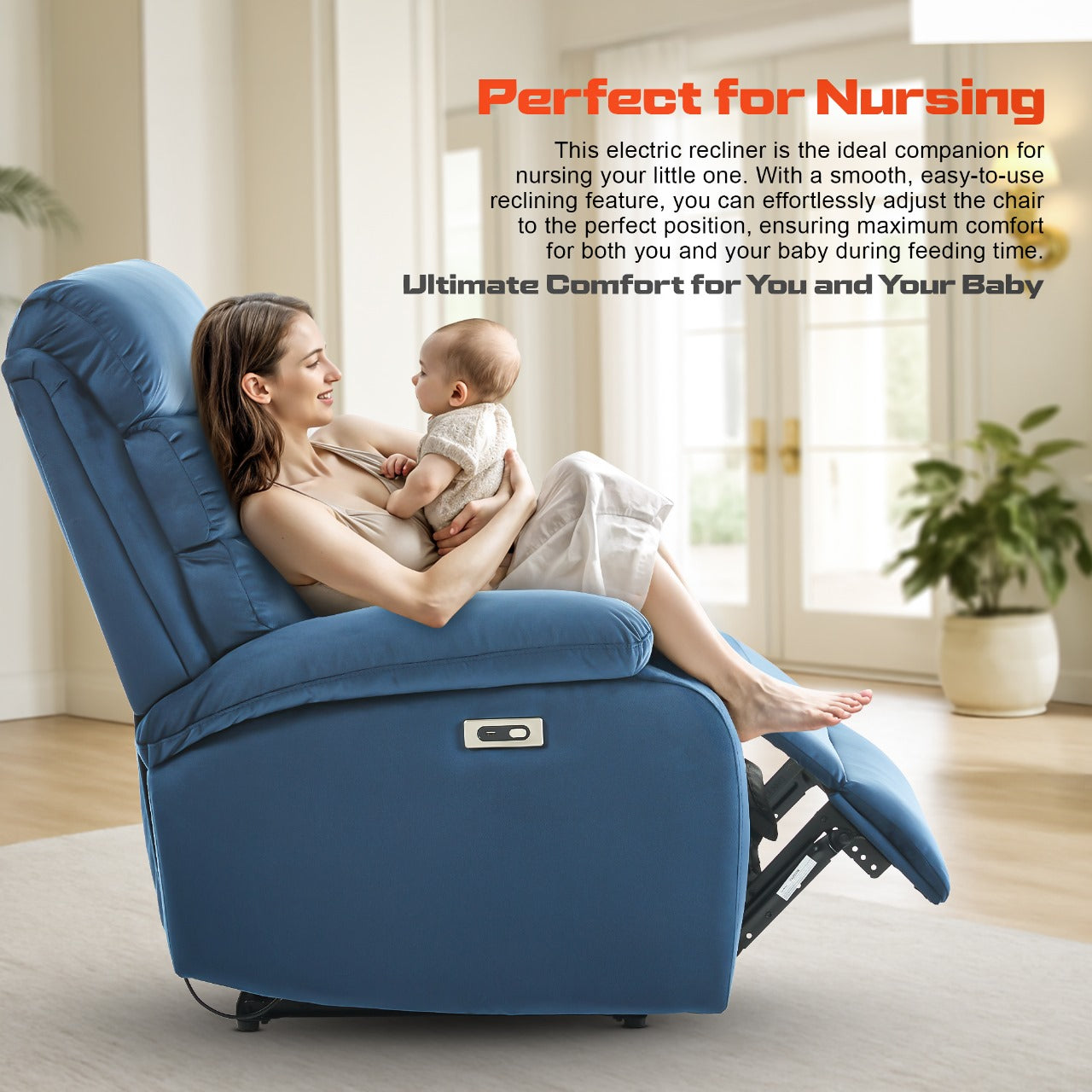 DROGO Valerium Electric Motorised 1 Seater Recliner Sofa with Rapid Recline Technology