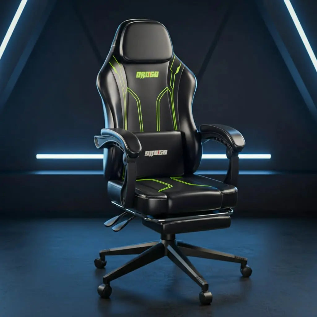 Drogo Phantom Ergonomic Gaming Chair with Premium PU Leather, Adjustable Neck Drogo India