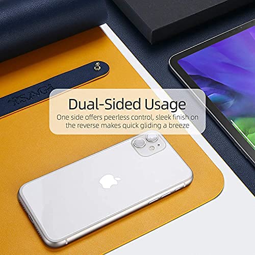 Drogo Dual-Sided Vegan Leather Mouse Pad Desk Mat for Office/Gaming (80x40cm)