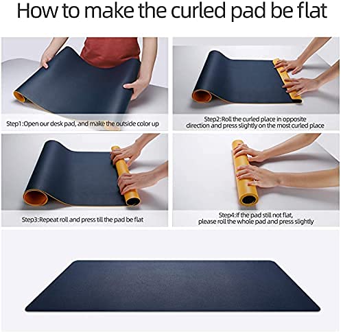 Drogo Dual-Sided Vegan Leather Mouse Pad Desk Mat for Office/Gaming (80x40cm)