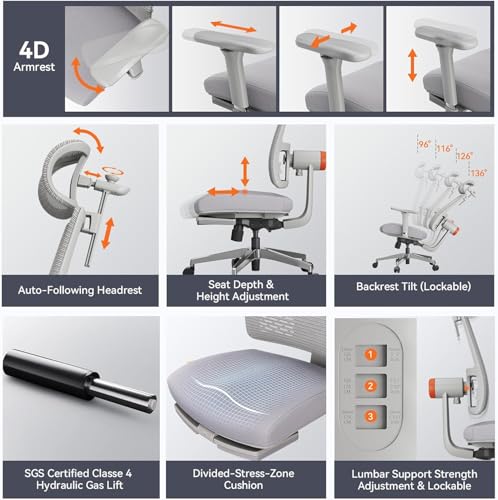 Drogo PosturePro Office Chair with Laptop Tray for Work from Home