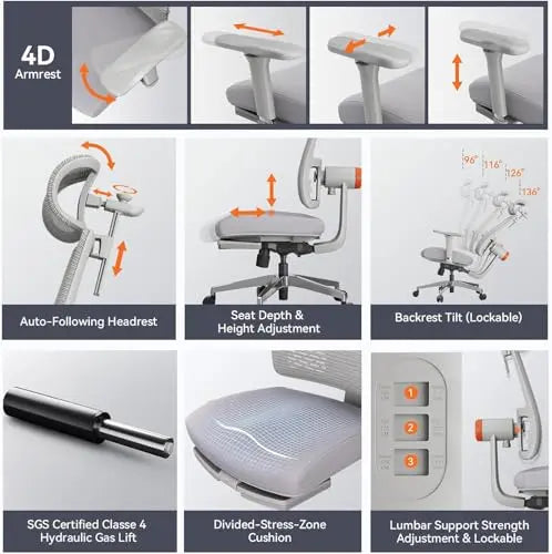 Drogo PosturePro Office Chair with Laptop Tray for Work from Home Galaxy Incorporation