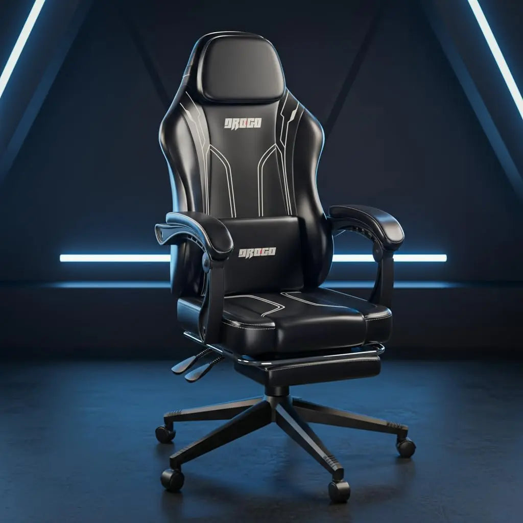Drogo Phantom Ergonomic Gaming Chair with Premium PU Leather, Adjustable Neck Drogo India
