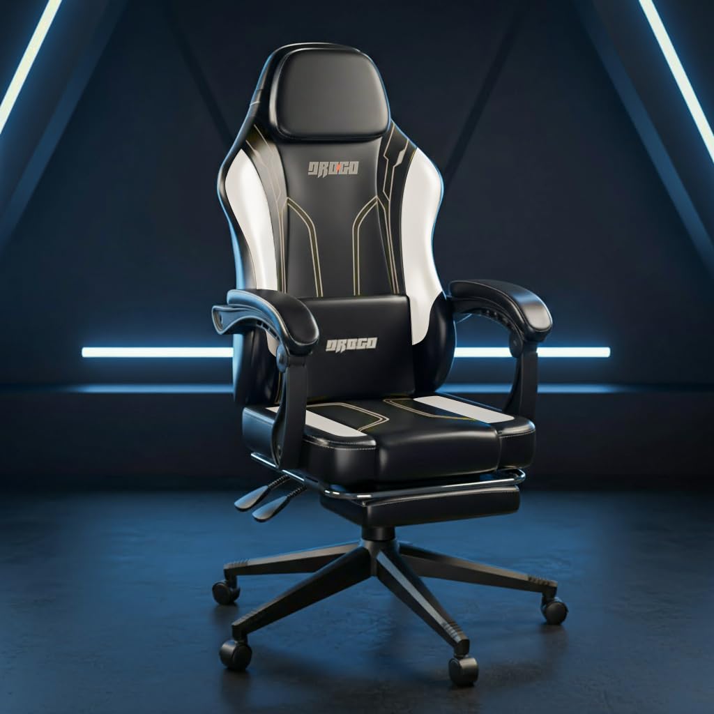 Drogo Phantom Ergonomic Gaming Chair with Premium PU Leather, Adjustable Neck