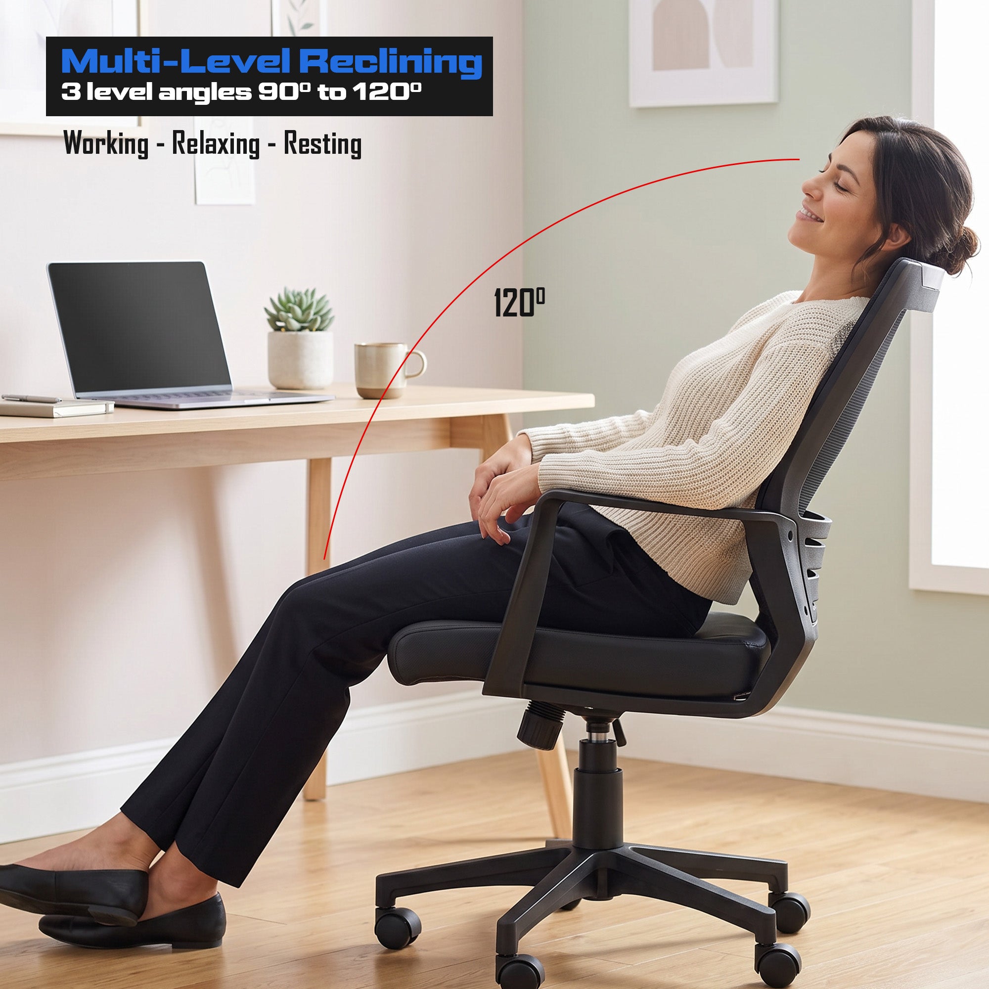 Drogo Lumina Ergonomic Chair Premium Leatherette Office Chair for Work at Home