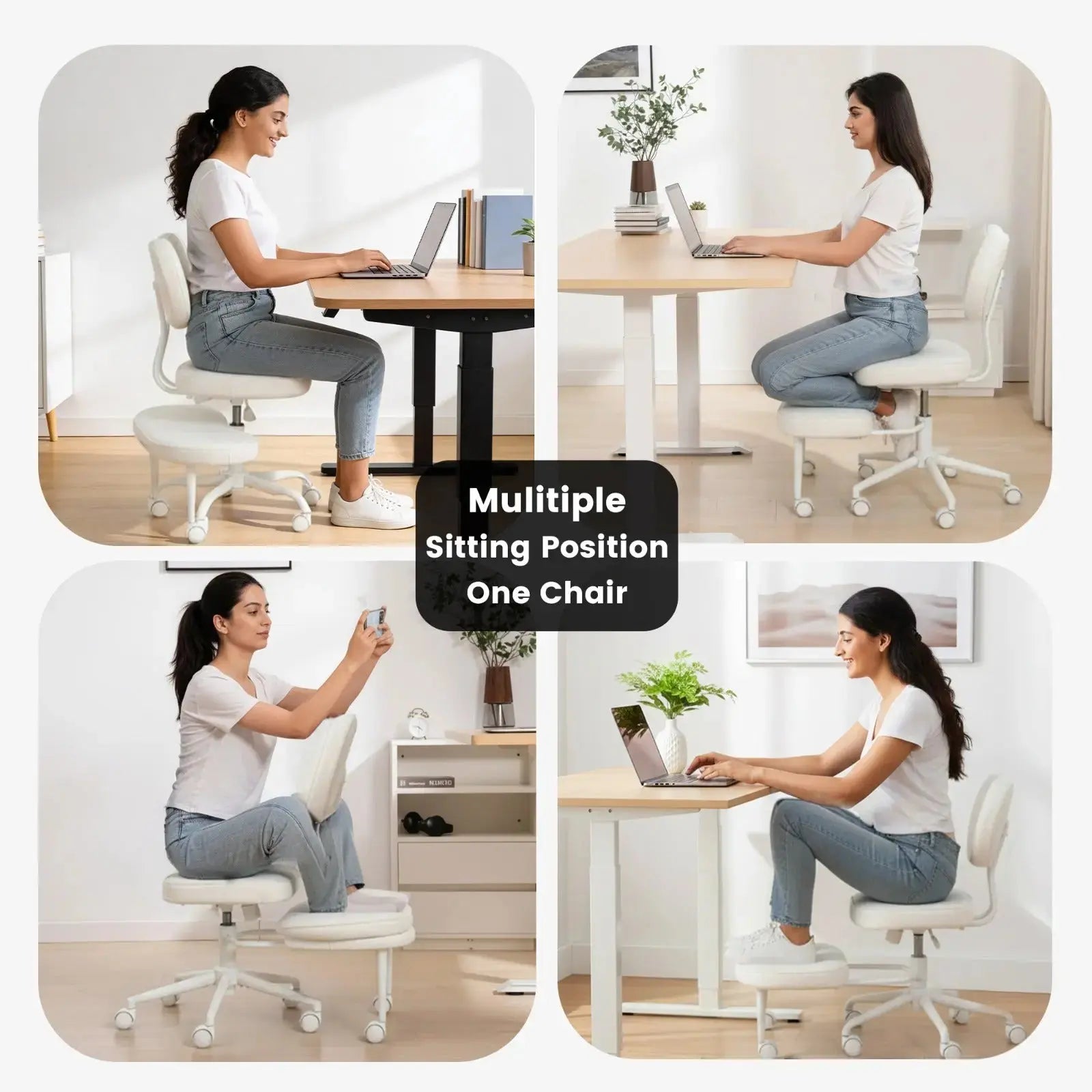 PREORDER Drogo Meditura Cross Legged Office Chair with Wheels, Wide Criss Cross Kneeling Drogo India