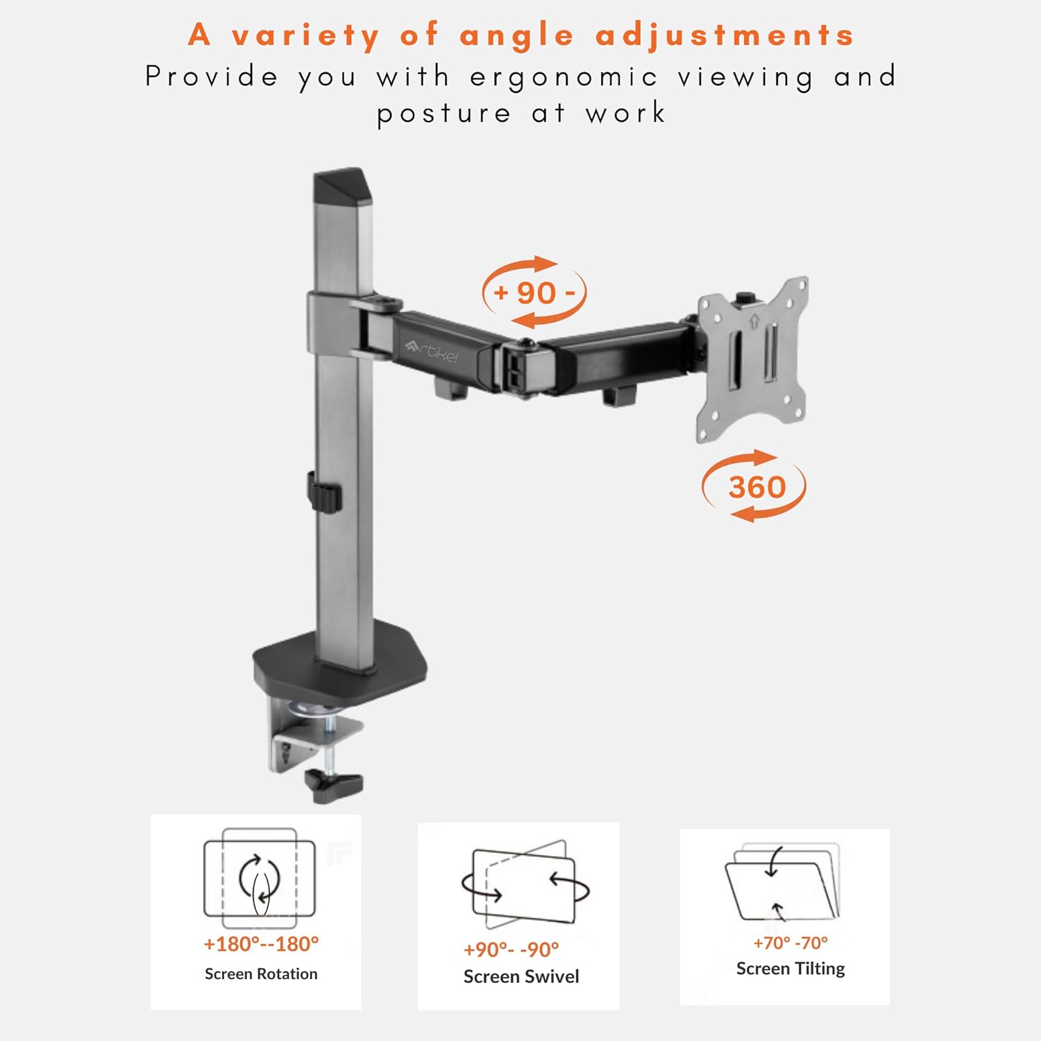 single monitor desk mount