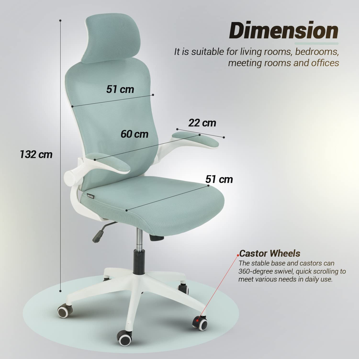 Drogo Marshal Pro Premium Ergonomic Office Chair for Work from Home, Flip-up Armrest