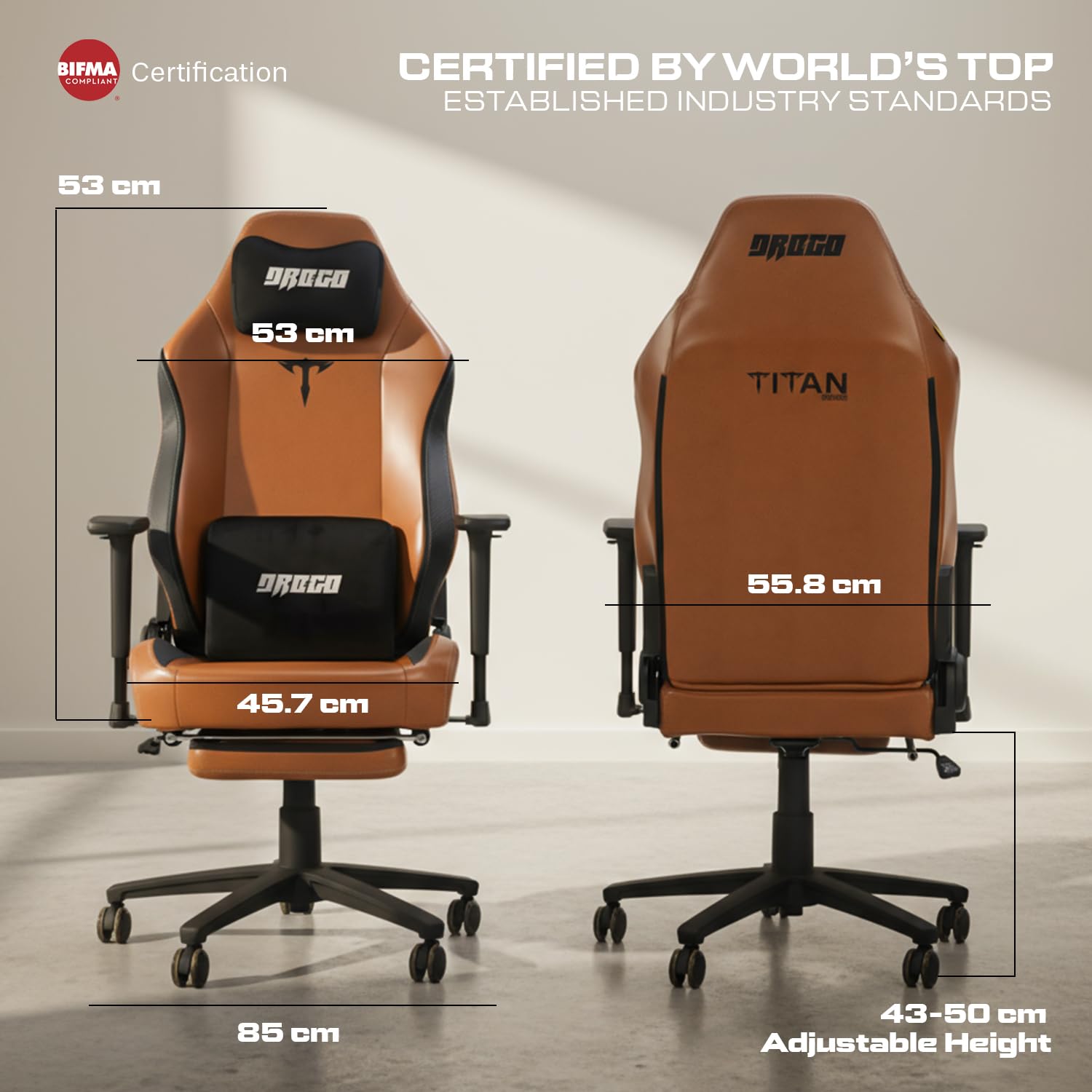 Drogo Titan Forged Ergonomic Gaming Chair with Premium PU Leather Fabric