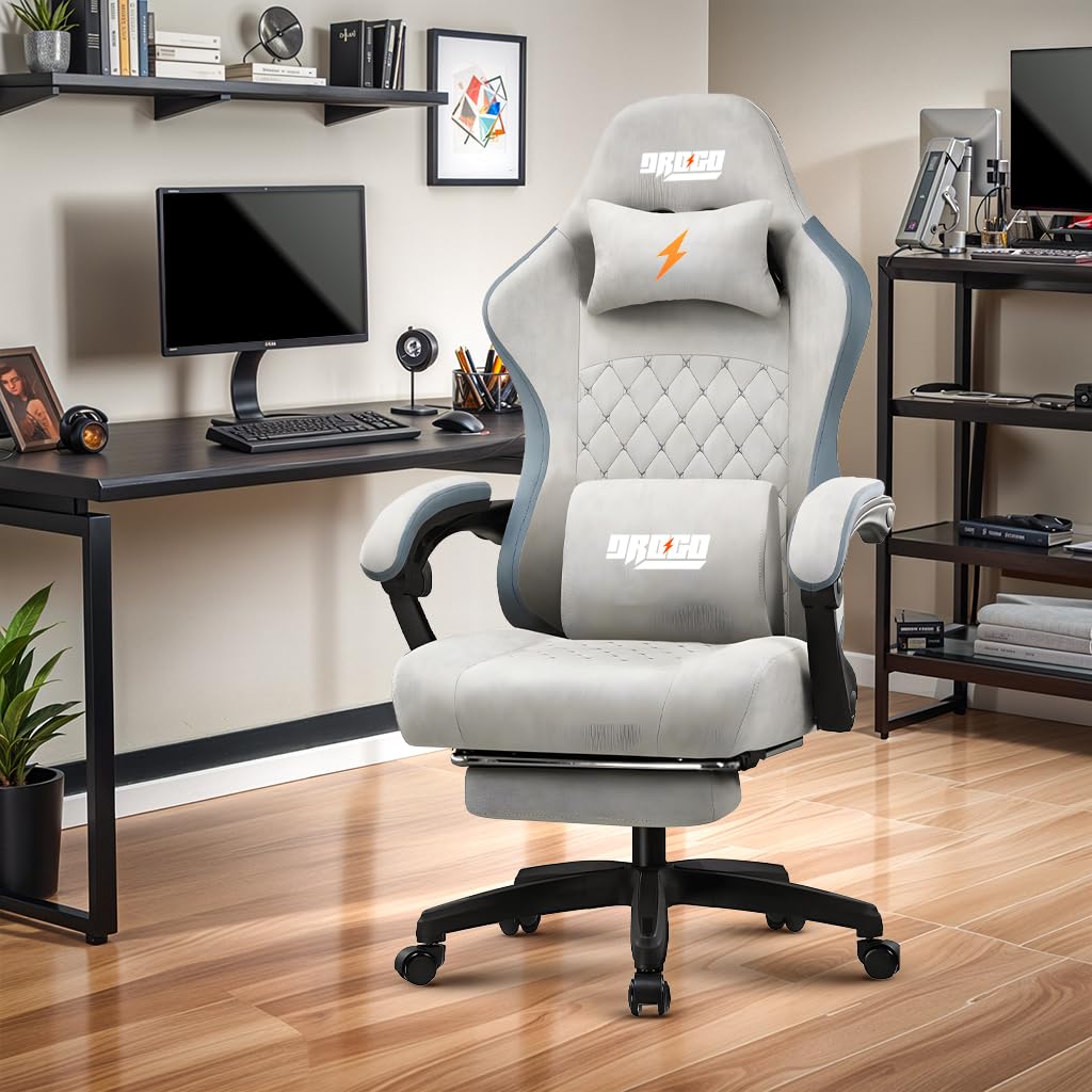 Drogo Throne Ergonomic Gaming Chair With Linkage Armrest,Foot Rest,& Adjustable Seat