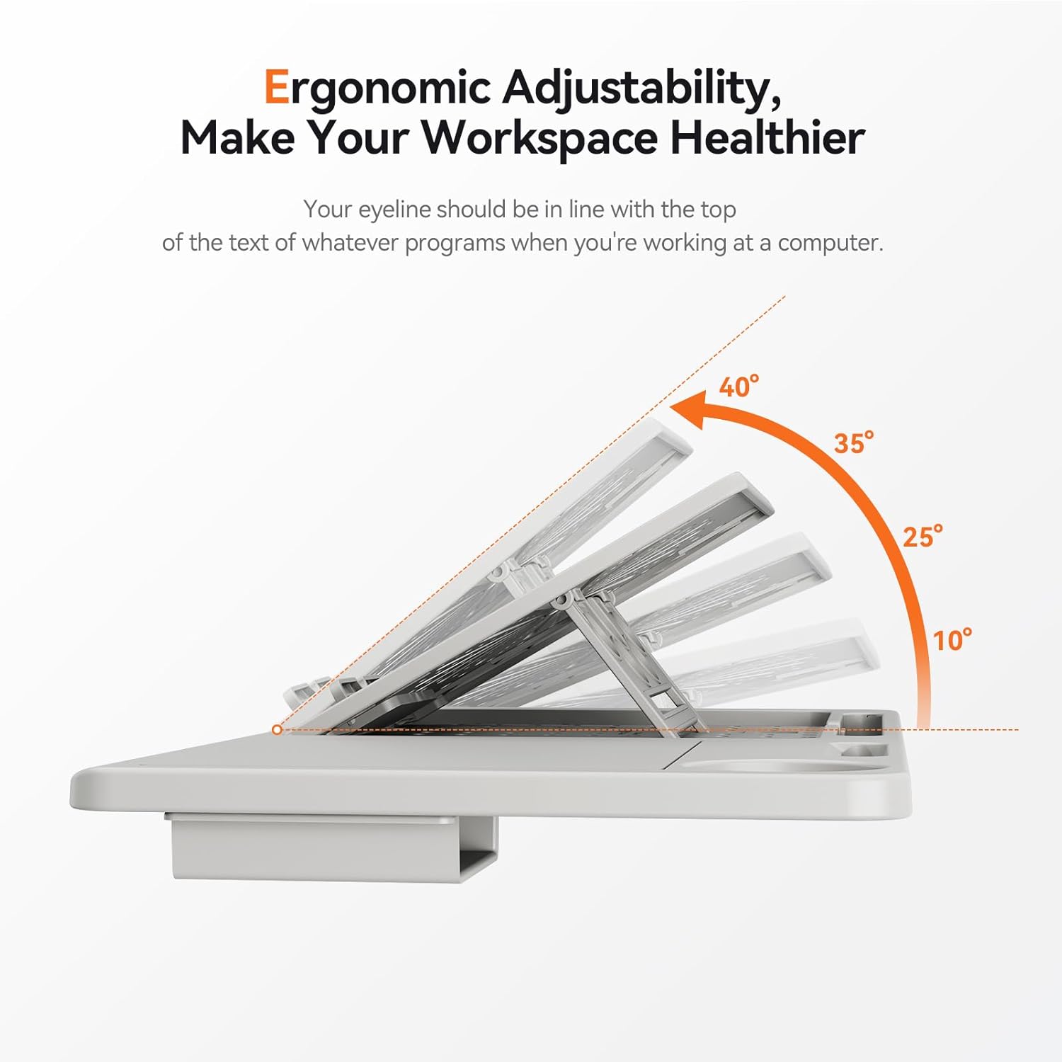Drogo Posture Series Detachable Ergonomic Laptop Table Tray Built in Mouse Pad