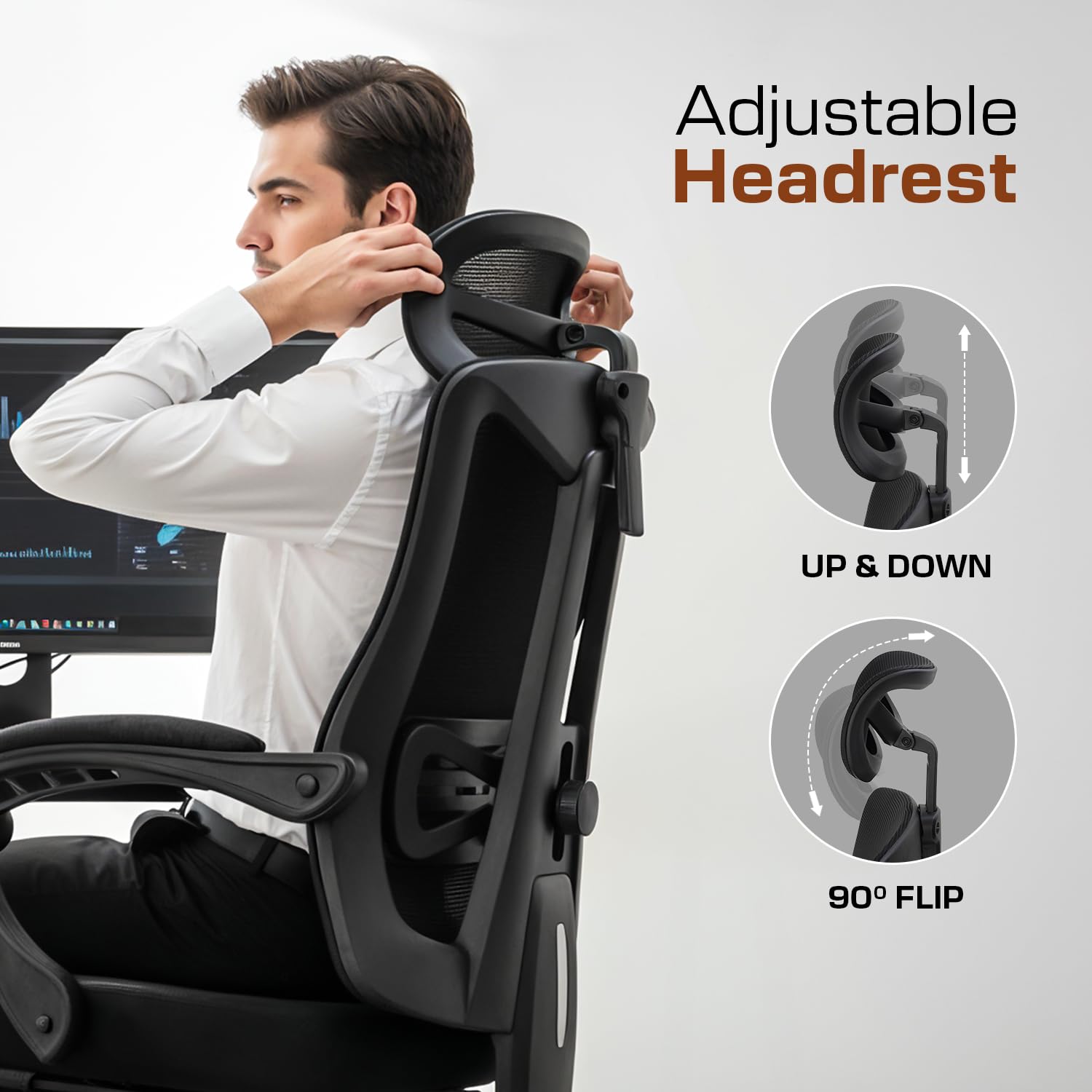 Drogo Flexo Ergonomic Office Chair For Work From Home With Breathable Mesh