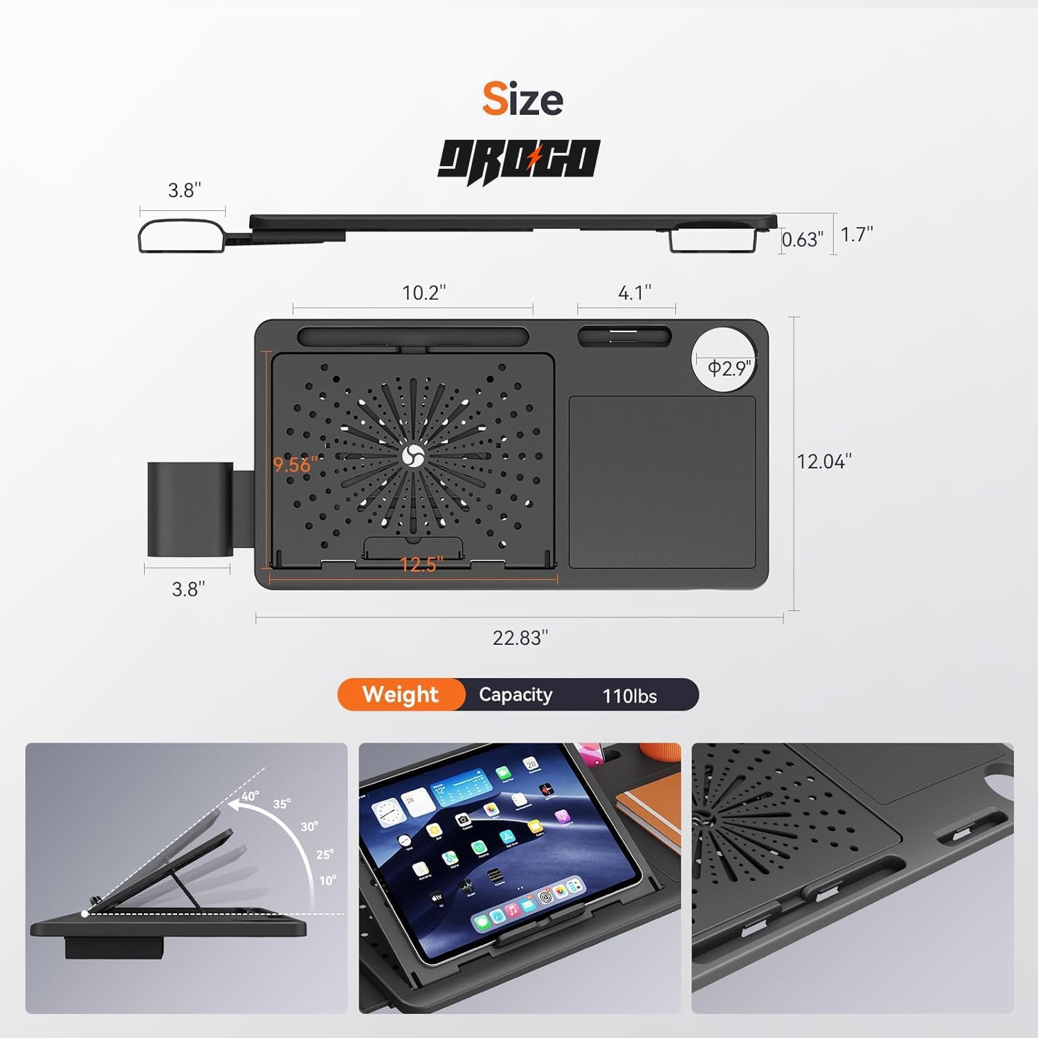 Drogo Bold PosturePro with Laptop Tray for Work from Home
