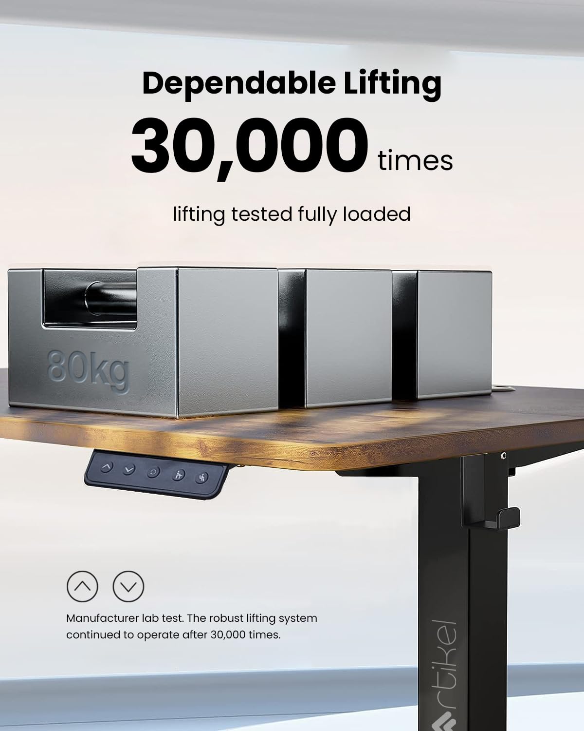 Drogo Artidesk Series Electric Height Adjustable Table Diy, Sit Stand Gaming Desk, with 3 Yr Warranty 110X60Cm - Vintage Brown