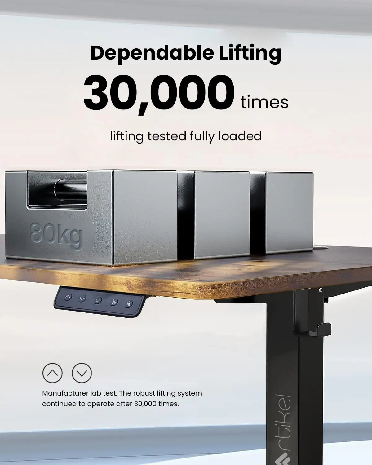 Drogo Artidesk Series Ergonomic Height Adjustable Desk Diy, Sit Stand Gaming Desk, with 3 Yr Warranty 120X60Cm - Vintage Brown Drogo India