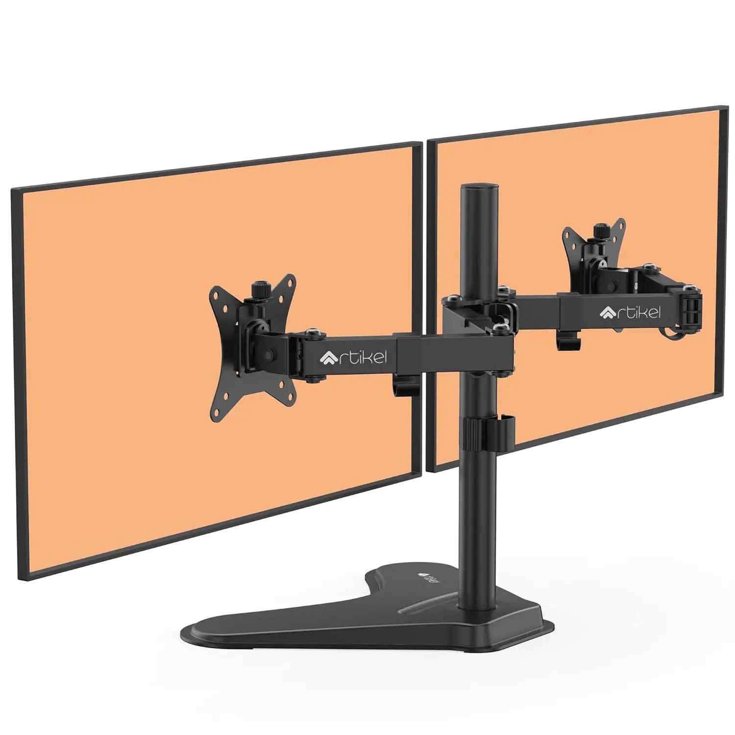 Drogo Artikel Double Monitor Desk Stand - Height Adjustable Heavy Duty Arms with Phone Slot & VESA Drogo India