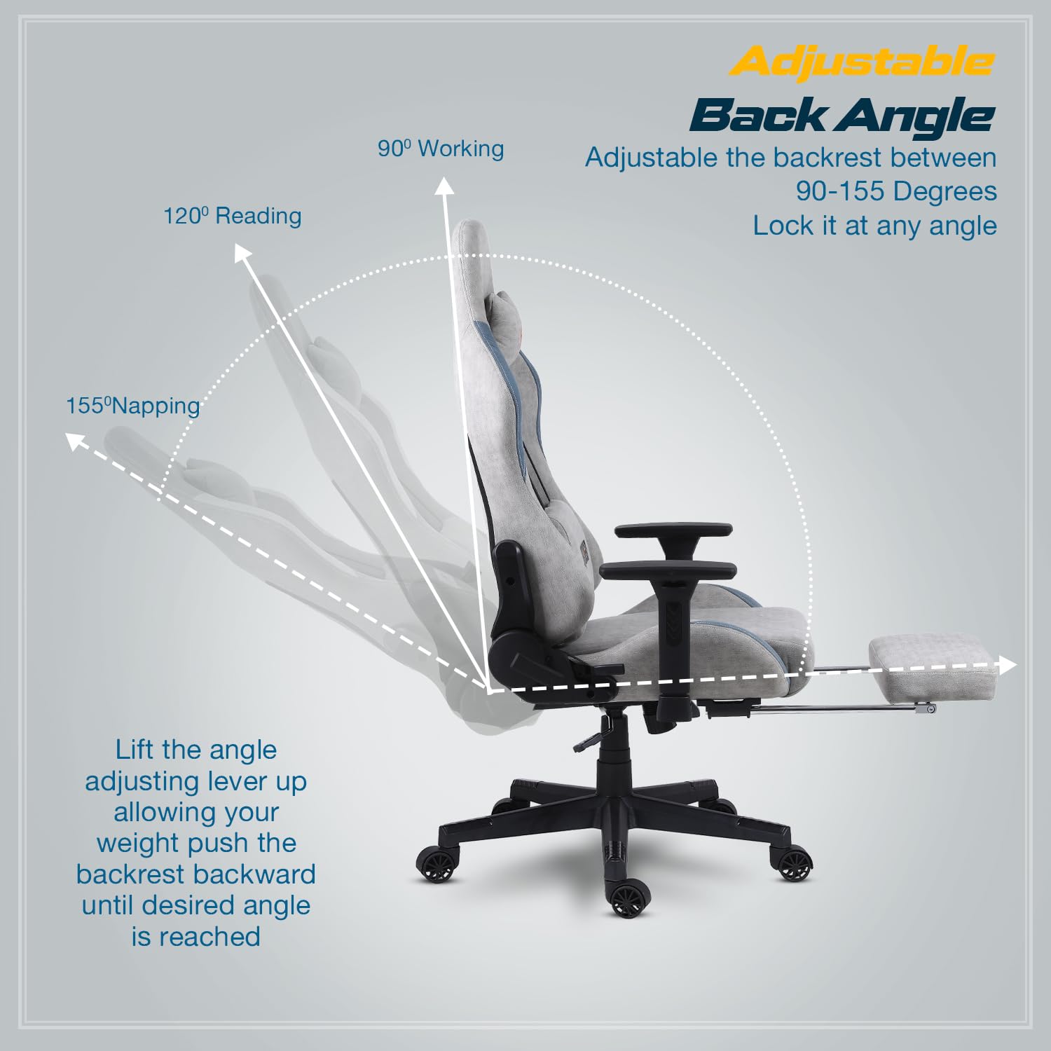Drogo Evolved Series Ergonomic Gaming Chair With Head & Massager Lumbar Support Pillow