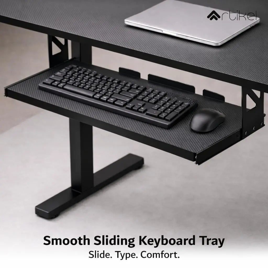 Drogo XX-Large Electric Height Adjustable Table for Office Work with Keyboard Tray Sit Stand Gaming Desk (160x75cm) Drogo India