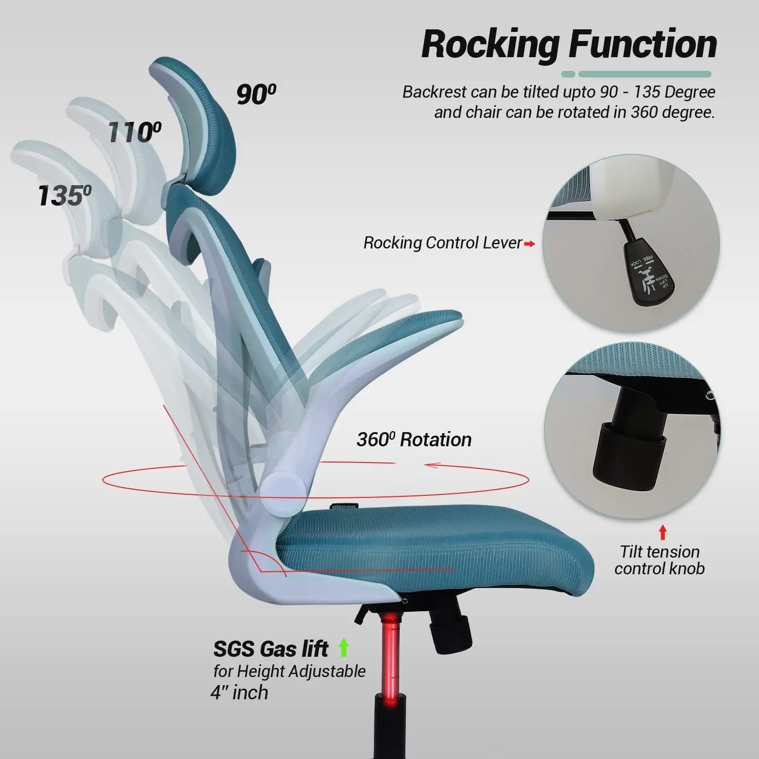 Drogo Marshal Pro Premium Ergonomic Office Chair for Work from Home, Flip-up Armrest Galaxy Incorporation