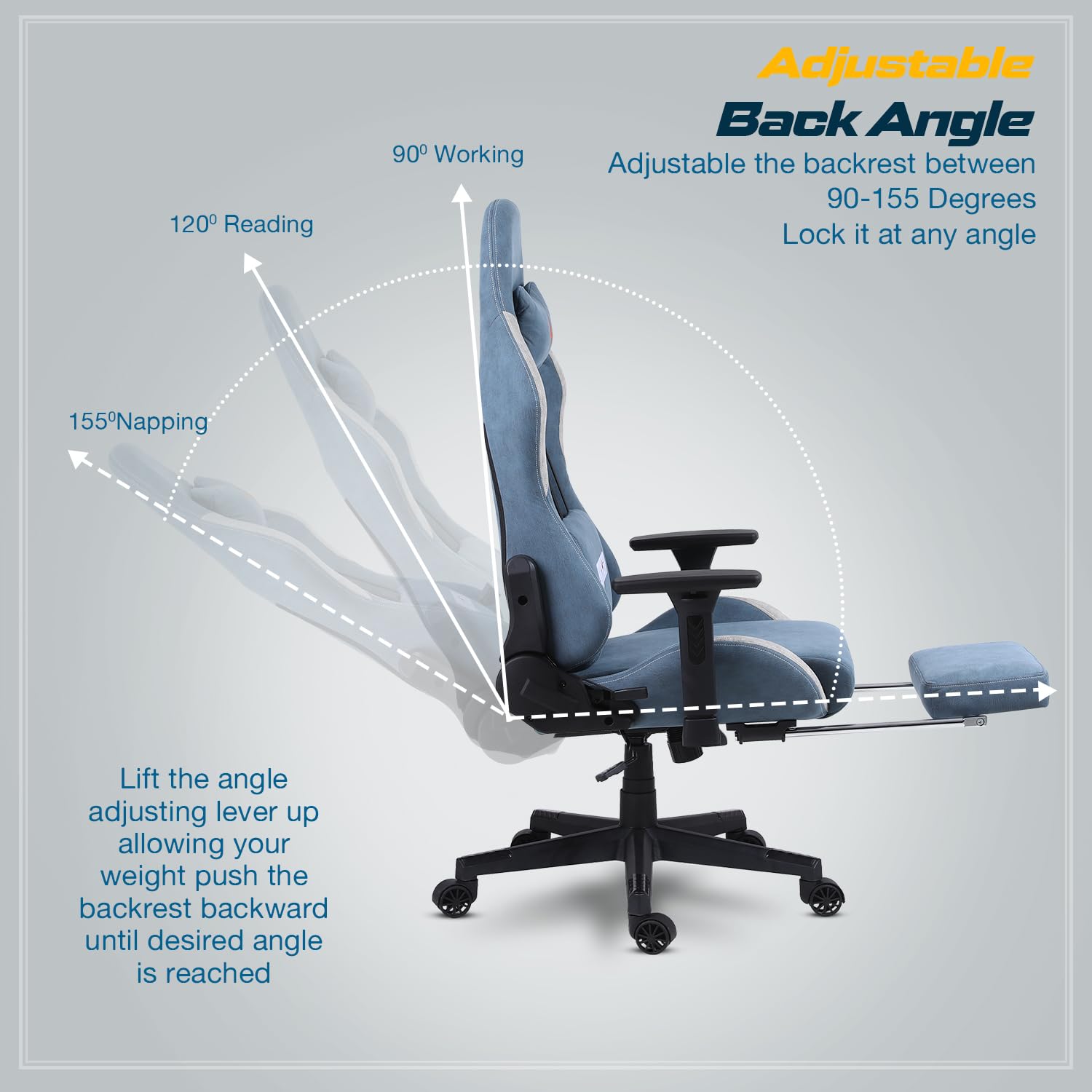 Drogo Evolved Series Ergonomic Gaming Chair With Head & Massager Lumbar Support Pillow