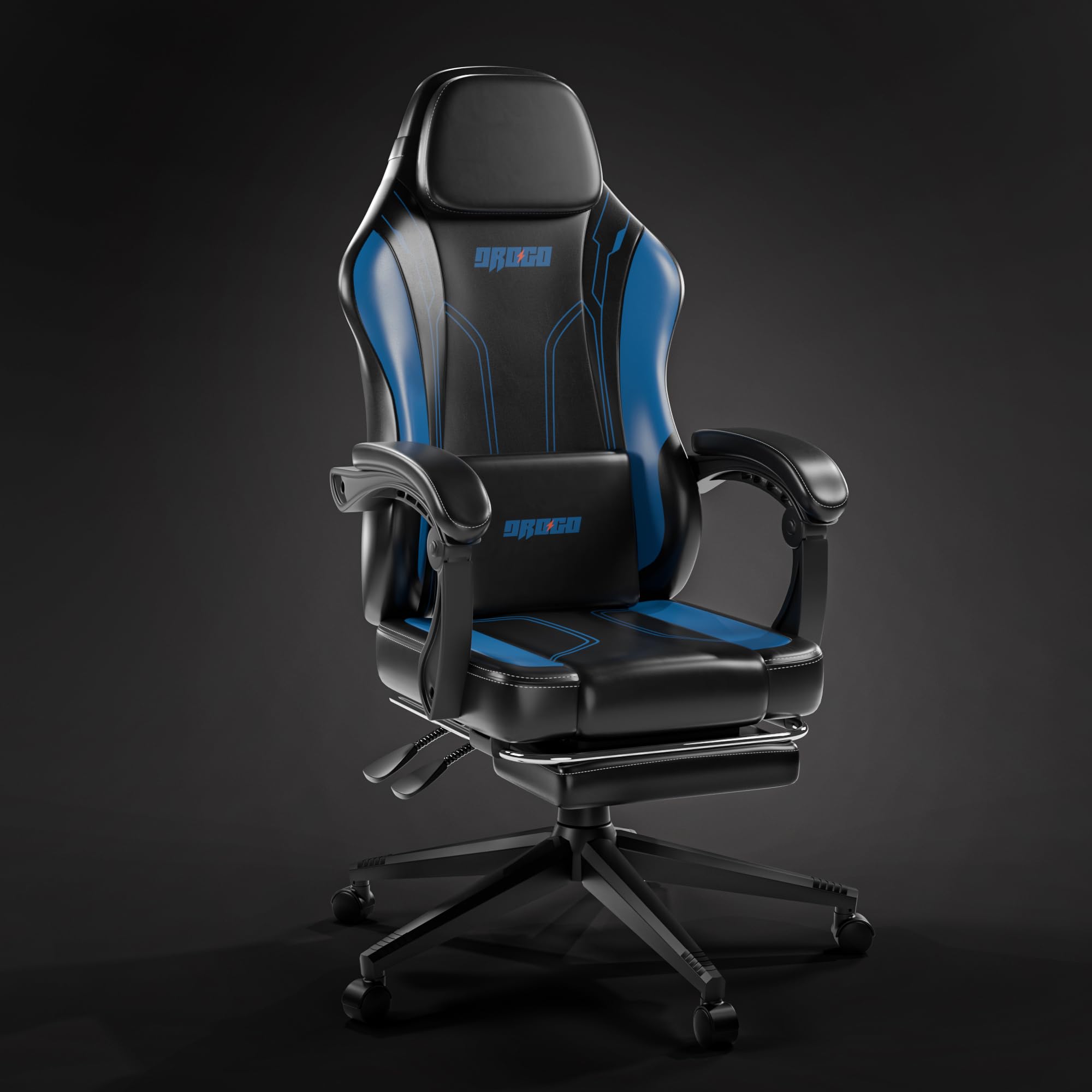 Drogo Phantom Ergonomic Gaming Chair with Premium PU Leather, Adjustable Neck