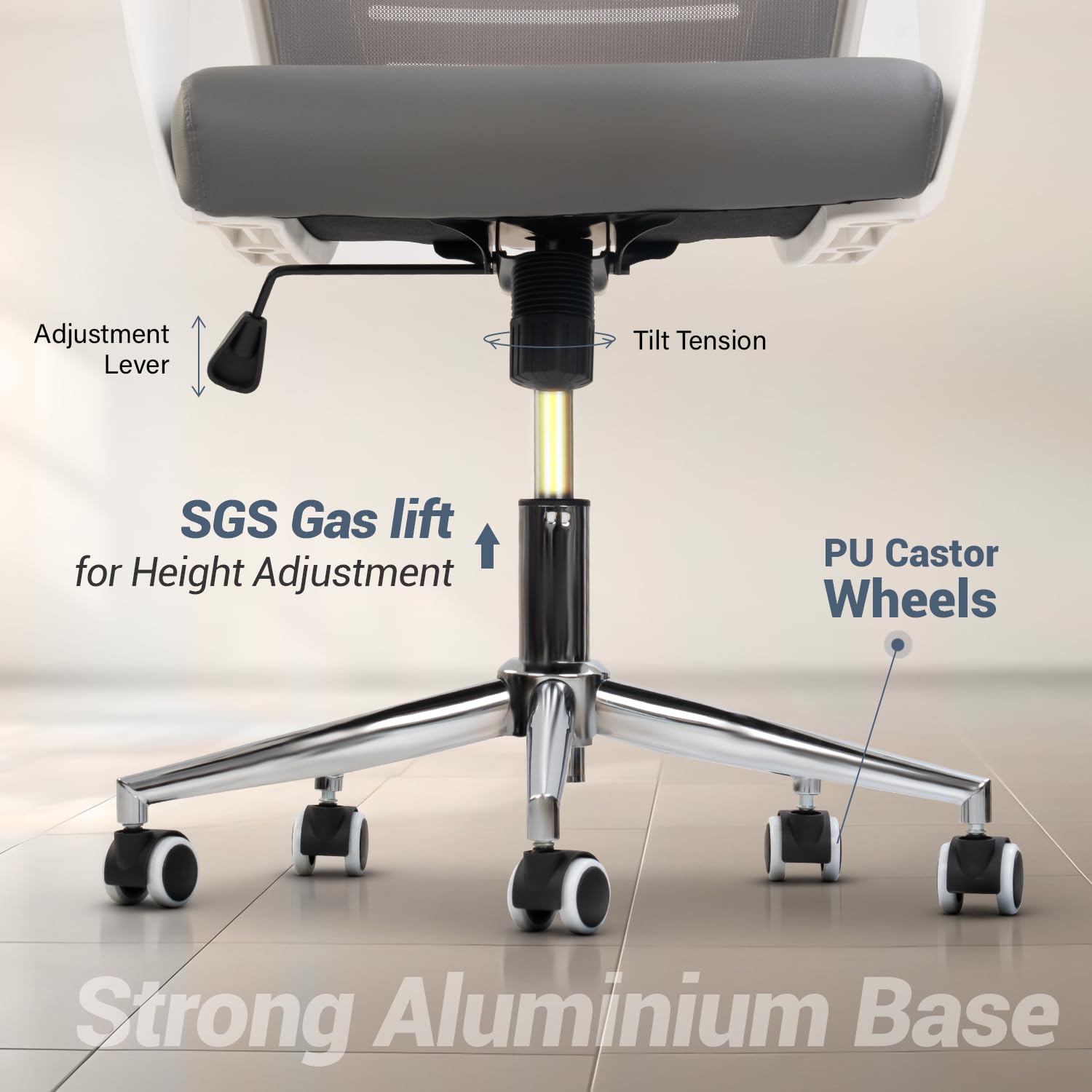 Drogo Lumina Pro Ergonomic Premium Leatherette Office Chair for Work at Home