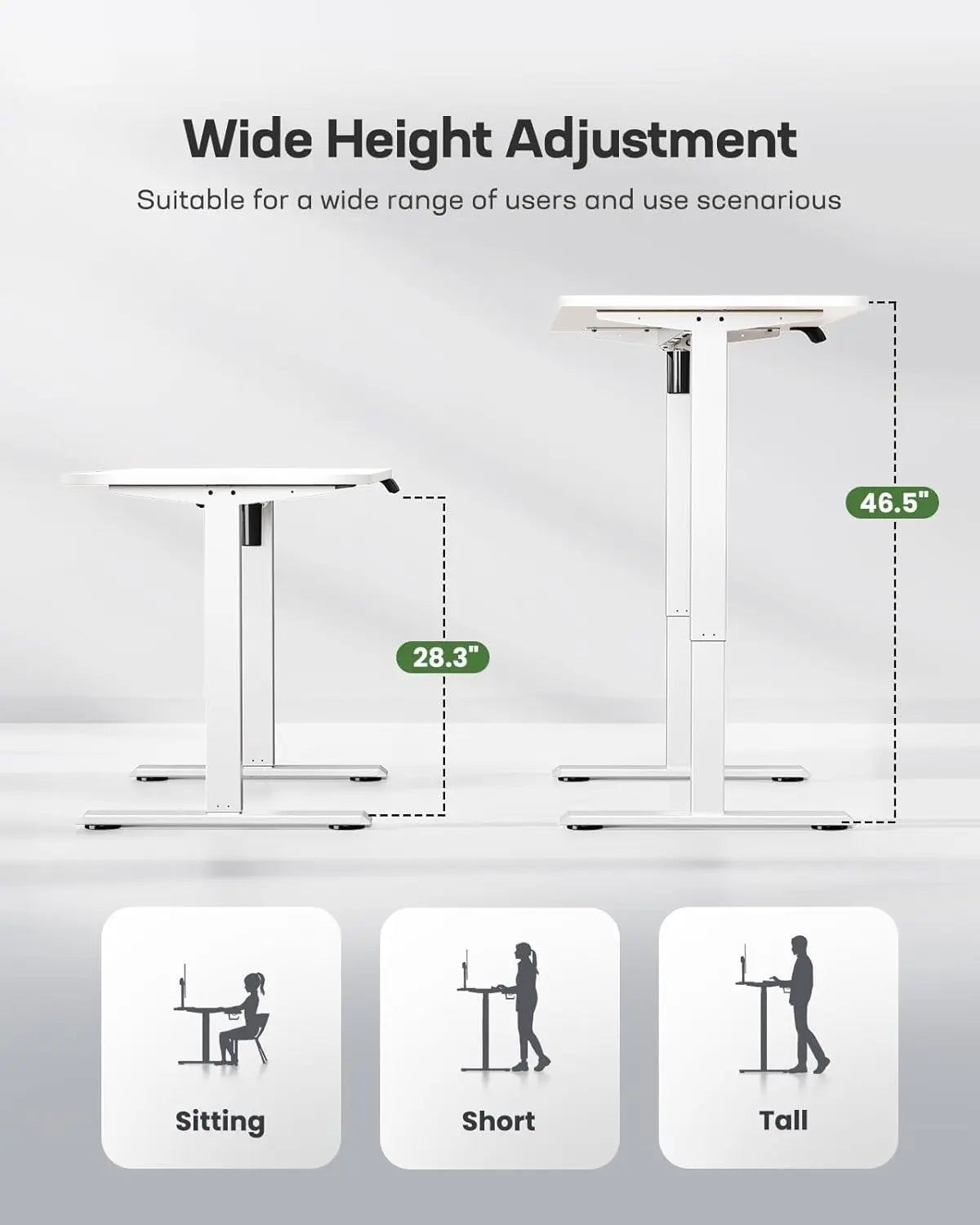 Drogo Artidesk Series Electric Height Adjustable Table Diy, Sit Stand Gaming Desk 120X60Cm - White Drogo India